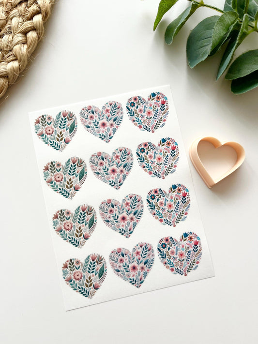 Floral Heart Transfer Paper + Cutter