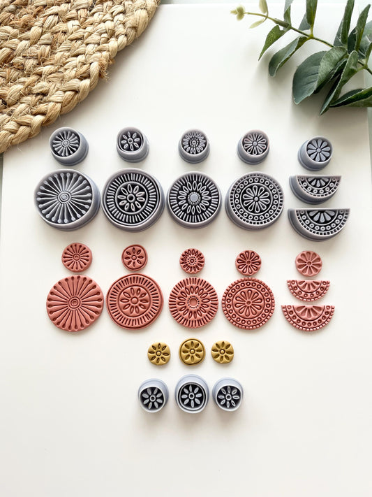 Organic Bundle of 5 Sets PLUS 3 Studs - Polymer Clay Cutters