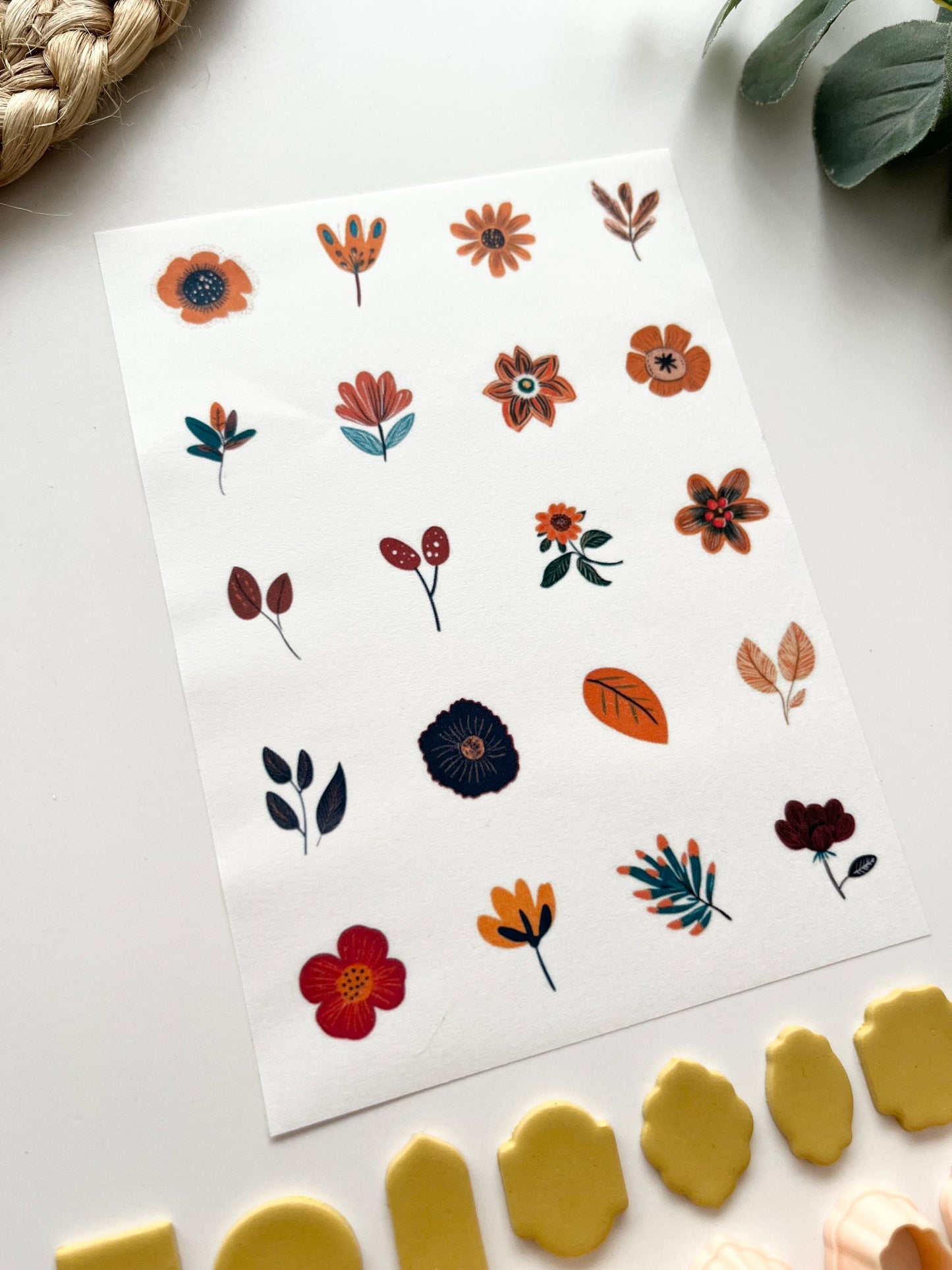 Fall Flower Transfer Paper + Charm Cutters