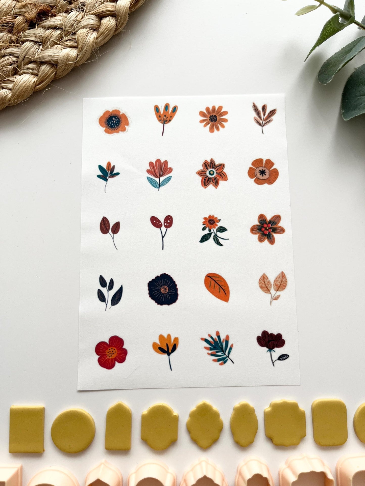 Fall Flower Transfer Paper + Charm Cutters