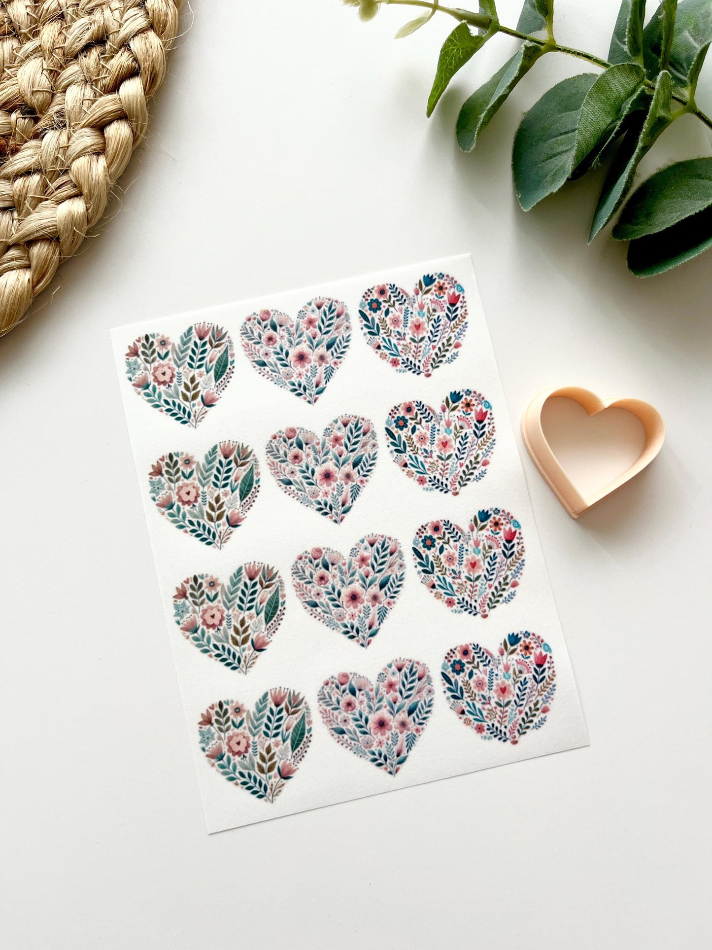 Floral Heart Transfer Paper + Cutter