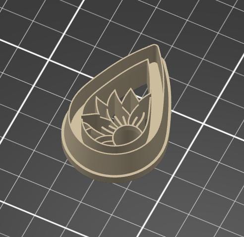 Embossed Flower Teardrop Polymer Clay Cutter - Digital STL File - 2 Styles Included