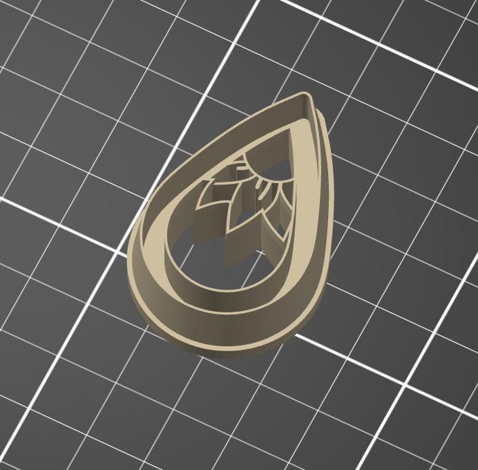 Embossed Flower Teardrop Polymer Clay Cutter - Digital STL File - 2 Styles Included