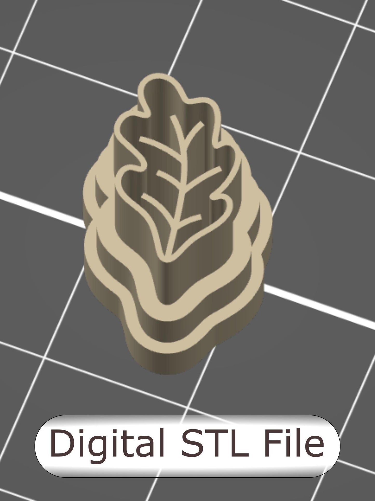 Mini Oak Leaf Polymer Clay Cutter - Digital STL File