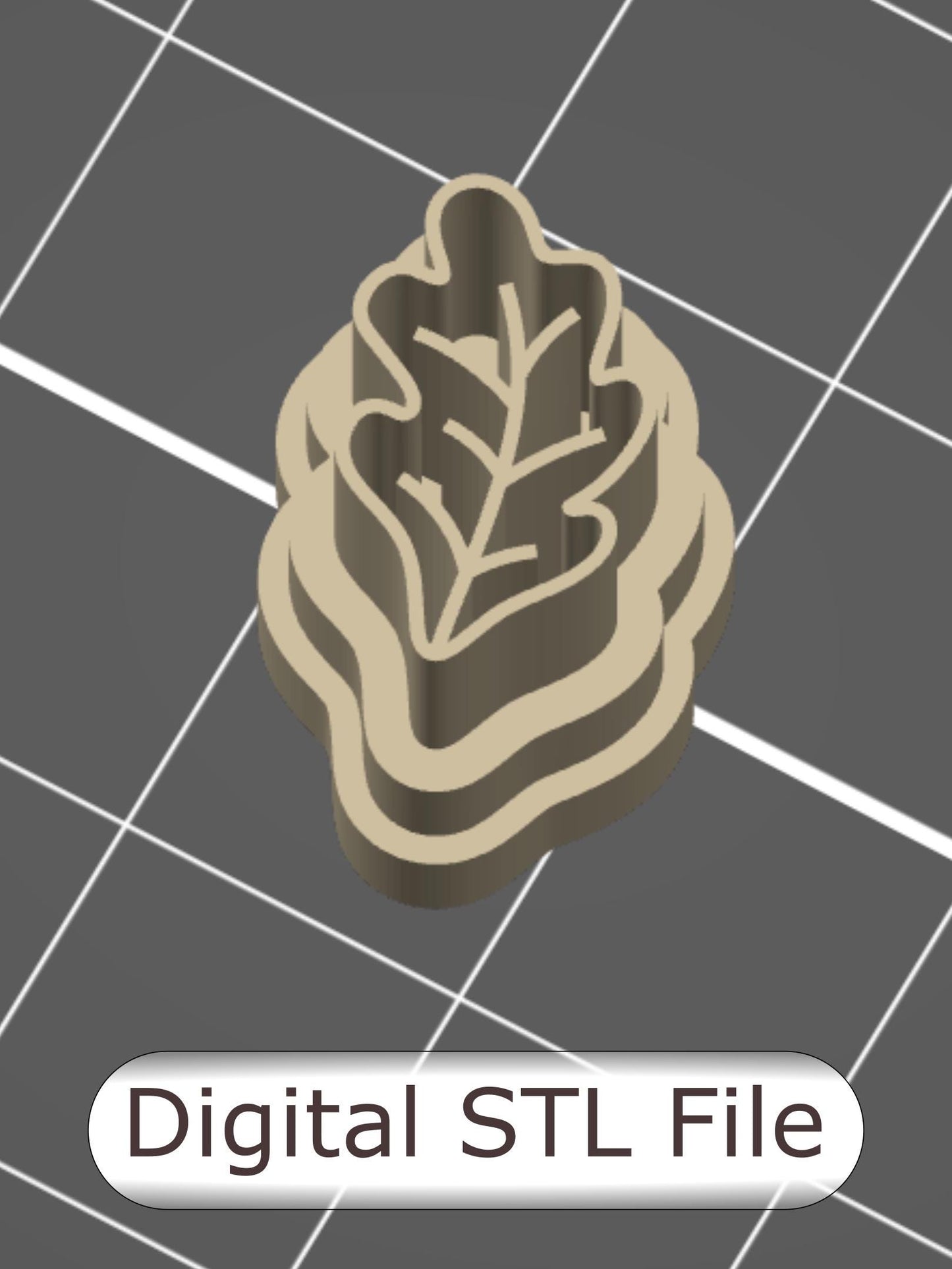 Mini Oak Leaf Polymer Clay Cutter - Digital STL File
