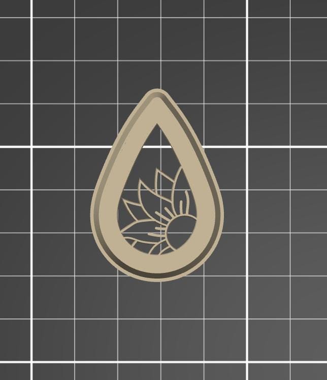 Embossed Flower Teardrop Polymer Clay Cutter - Digital STL File - 2 Styles Included