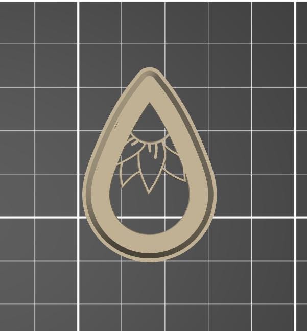 Embossed Flower Teardrop Polymer Clay Cutter - Digital STL File - 2 Styles Included