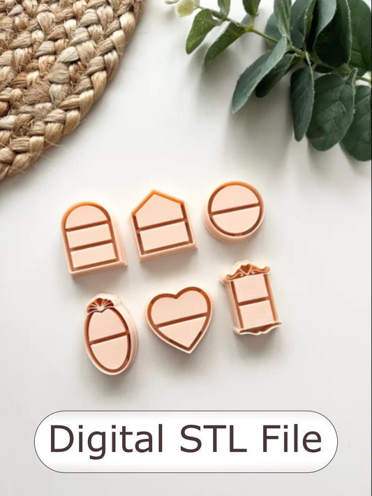 Bookshelves Polymer Clay Cutter - Digital STL File - 6 Cutters