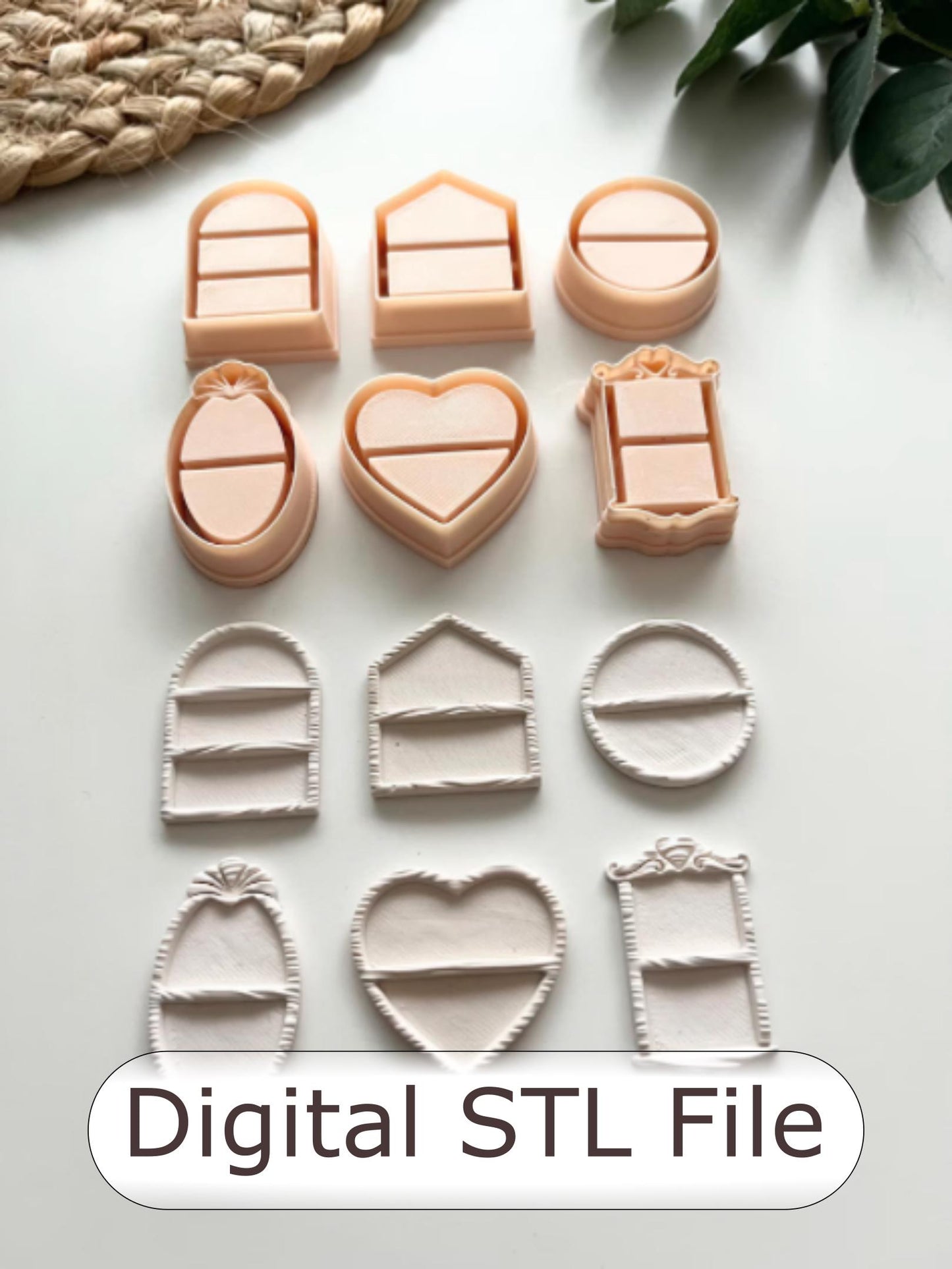 Bookshelves Polymer Clay Cutter - Digital STL File - 6 Cutters