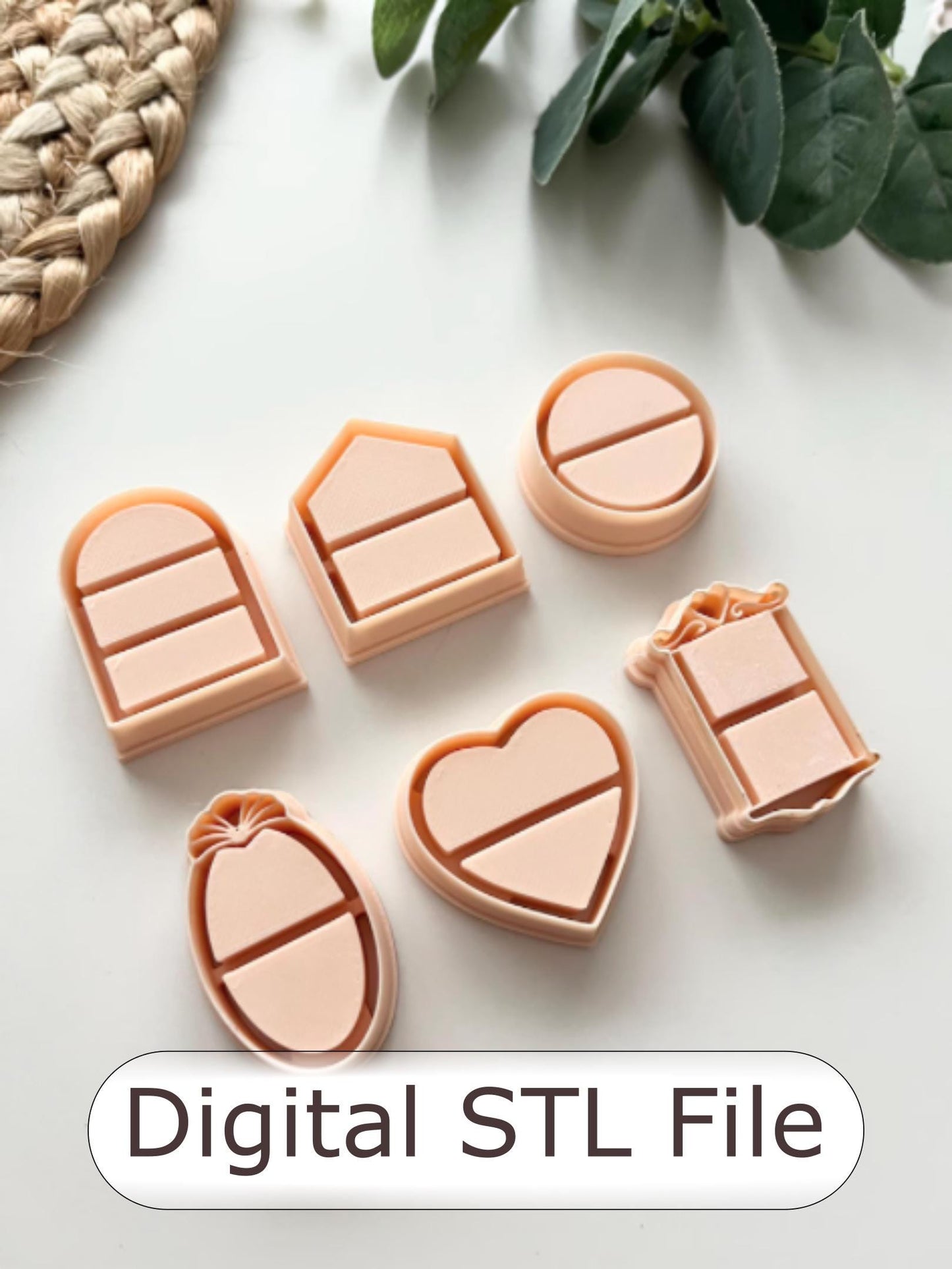 Bookshelves Polymer Clay Cutter - Digital STL File - 6 Cutters
