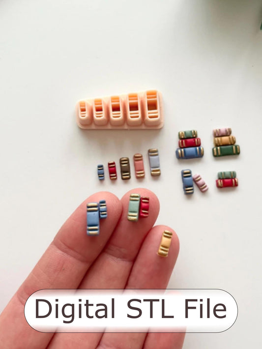 Mini Books Polymer Clay Cutter - Digital STL File - 5 Sizes