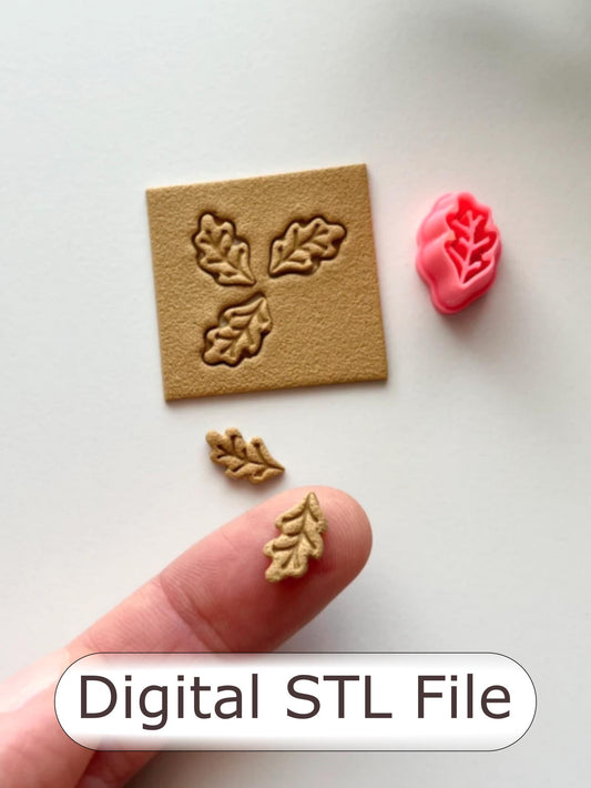 Mini Oak Leaf Polymer Clay Cutter - Digital STL File