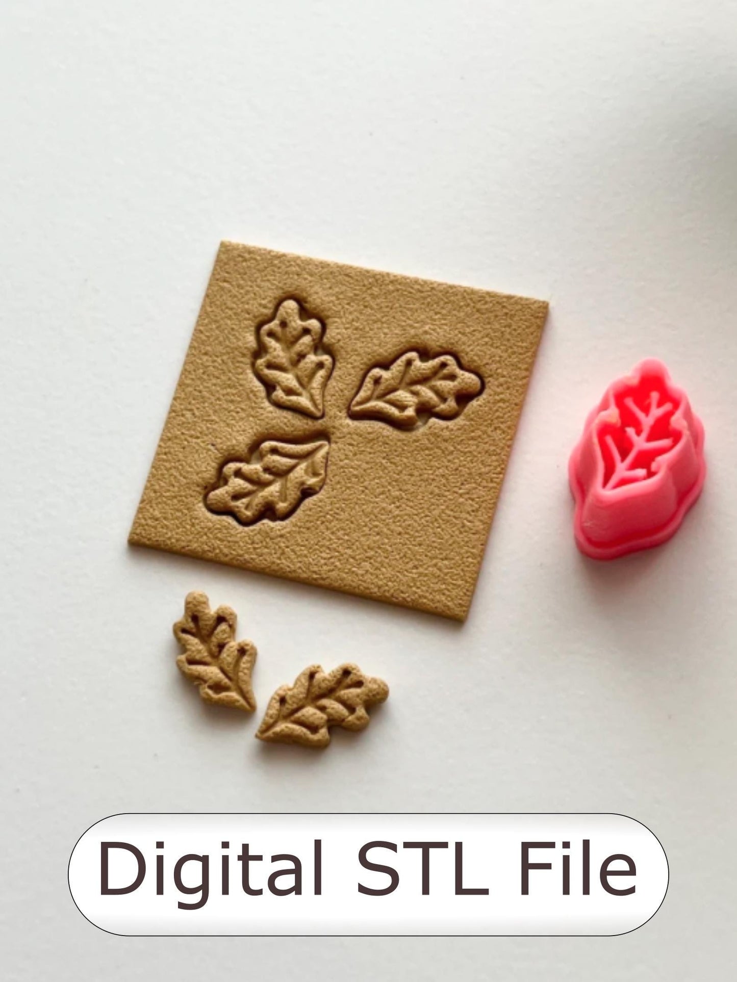 Mini Oak Leaf Polymer Clay Cutter - Digital STL File