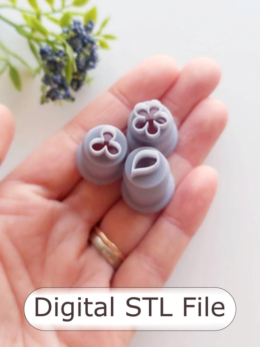 Mini Daisy, Flower & Leaf Polymer Clay Cutters - Digital STL File