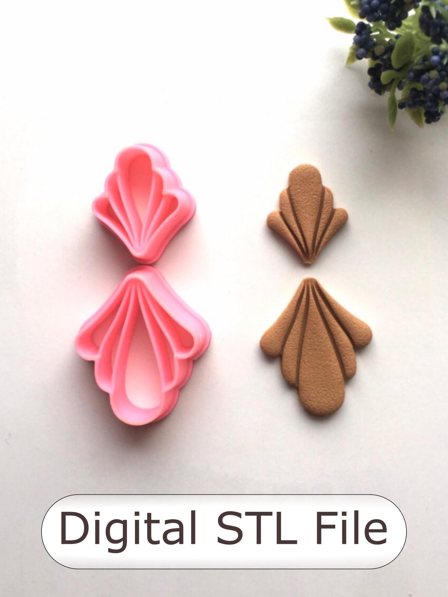 Embossed Petal Set Polymer Clay Cutter - Digital STL File