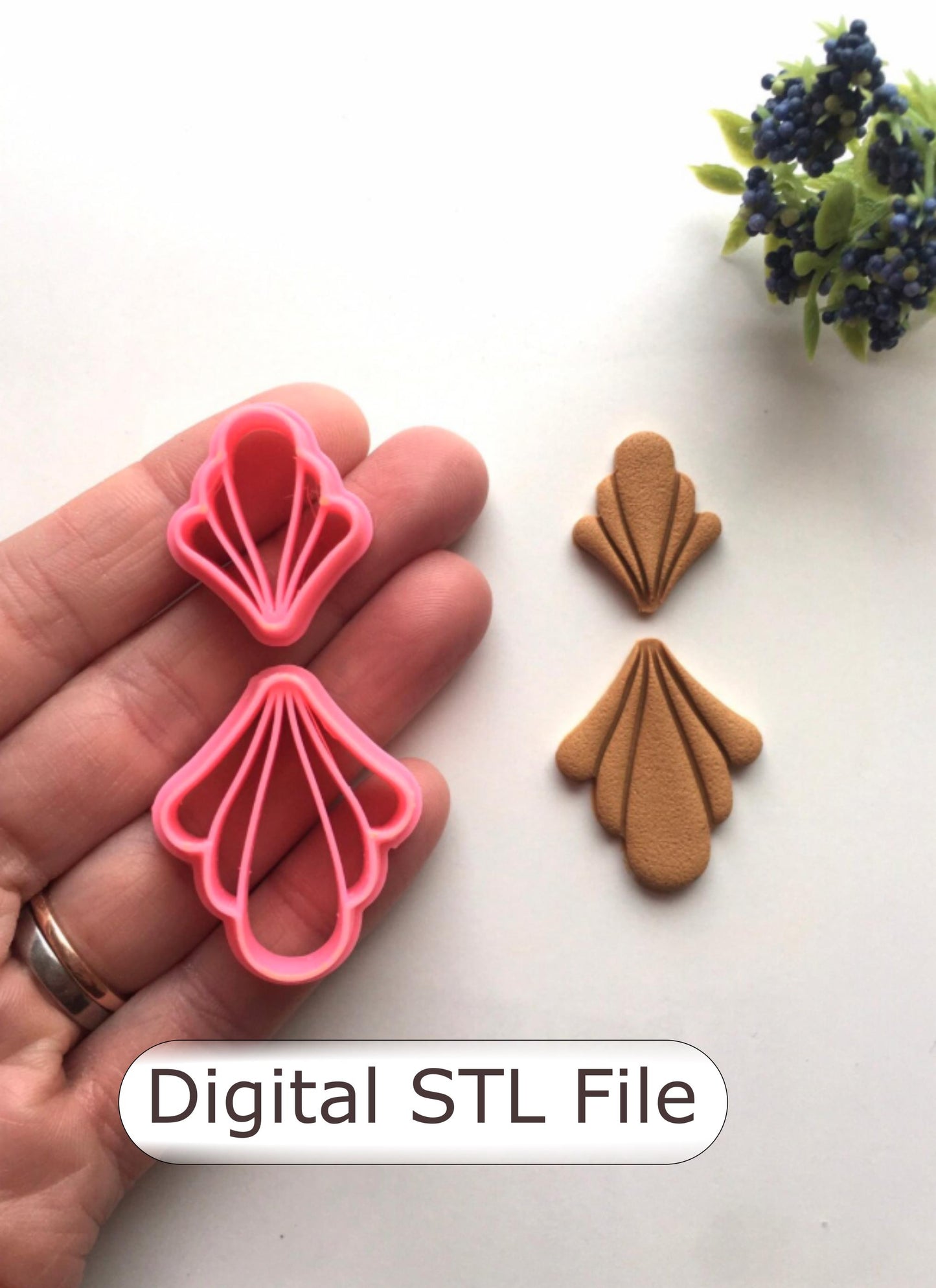 Embossed Petal Set Polymer Clay Cutter - Digital STL File