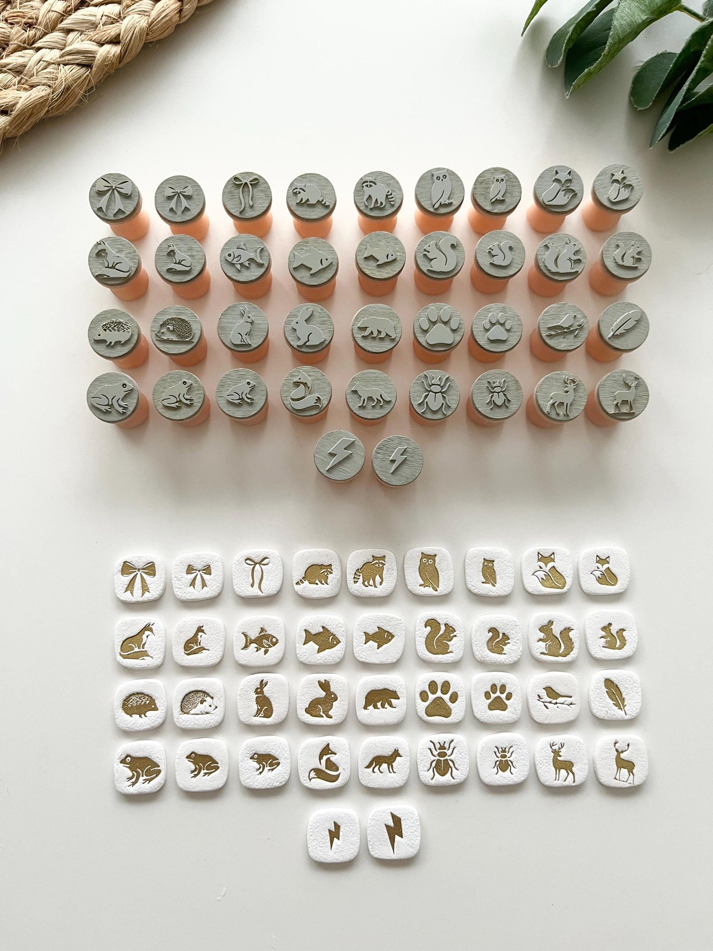 38 New Mica Stamps Bundle plus Free Gold and Silver Mica Powder: Polymer Clay & Jewelry Tools