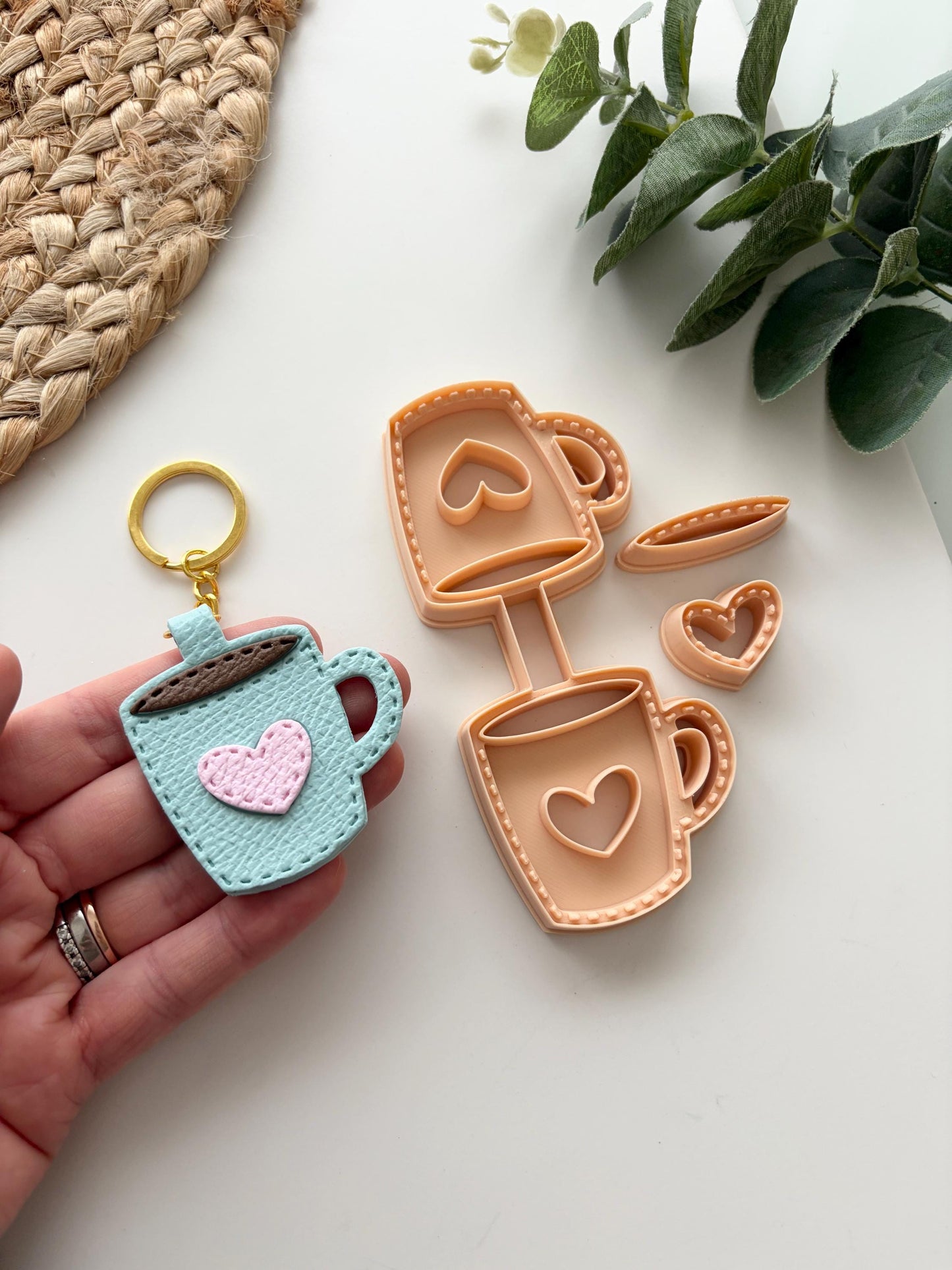 Coffee Mug Keyring Polymer Clay Cutter