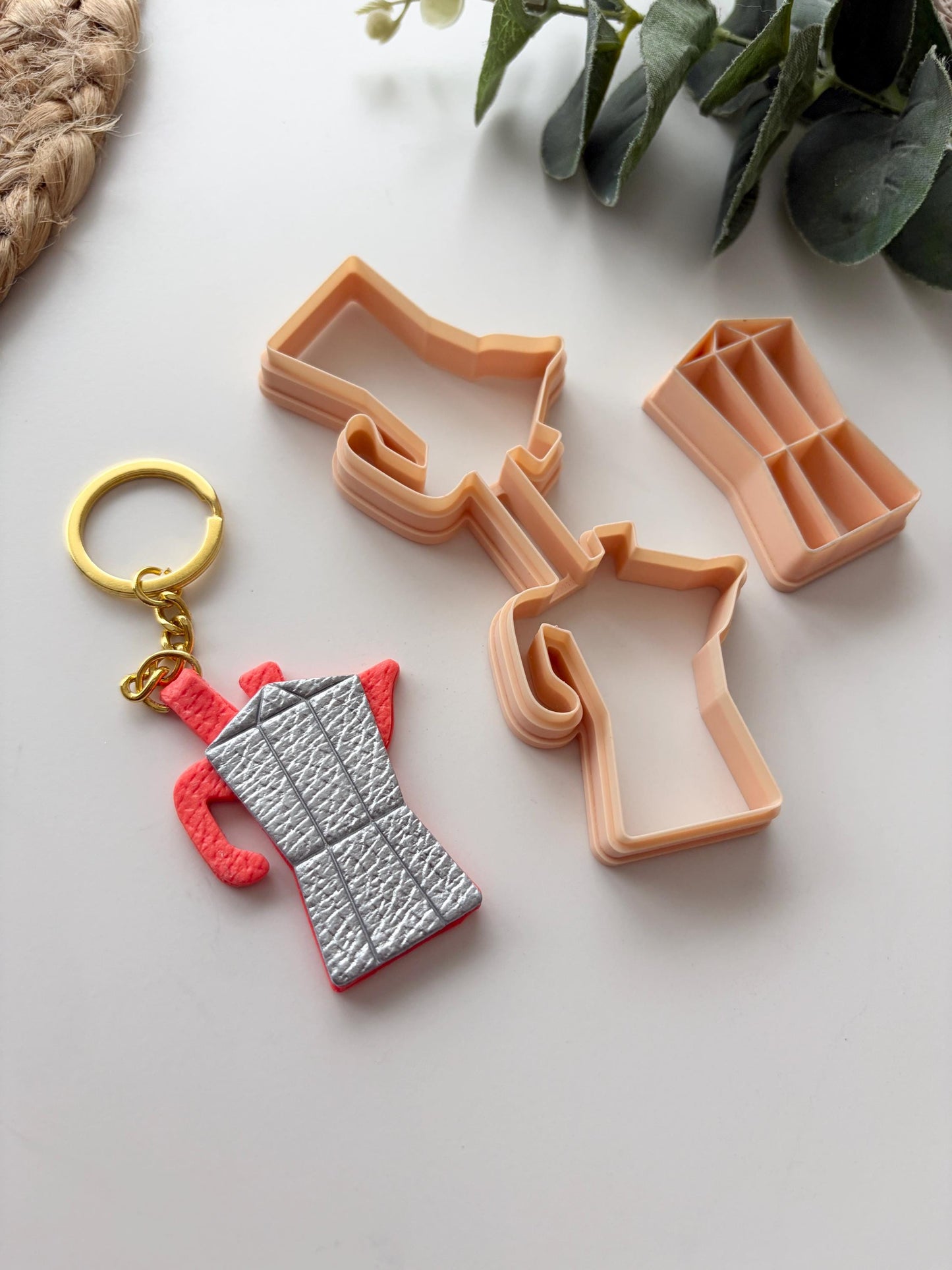 Moka Pot Keyring Polymer Clay Cutter