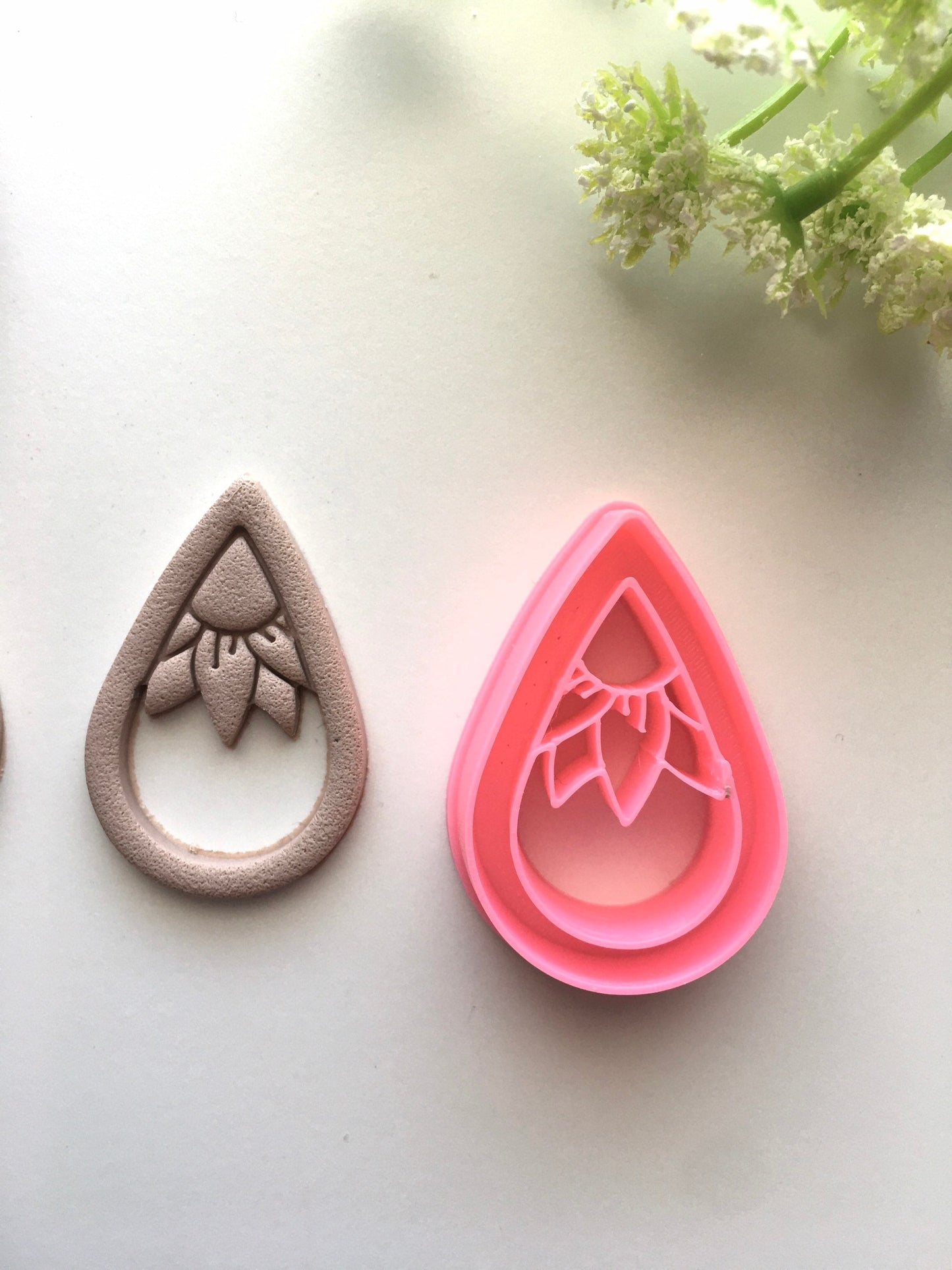 Embossed Flower Teardrop