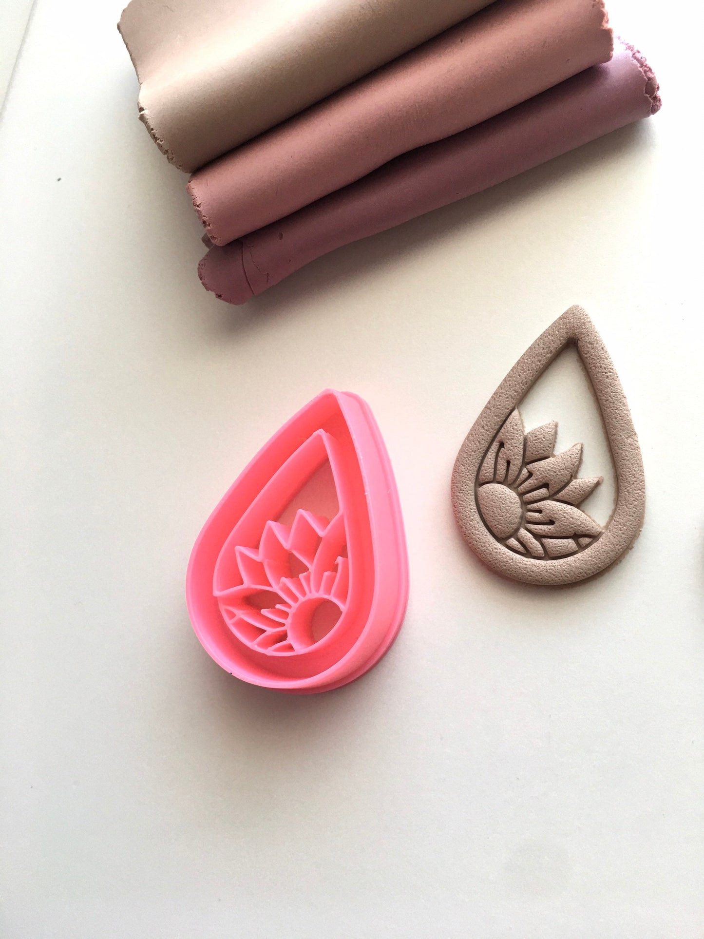 Embossed Flower Teardrop