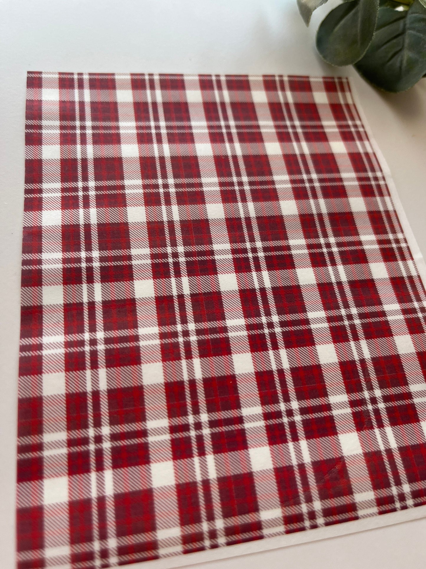 Gingham Burgundy Image Transfer Paper