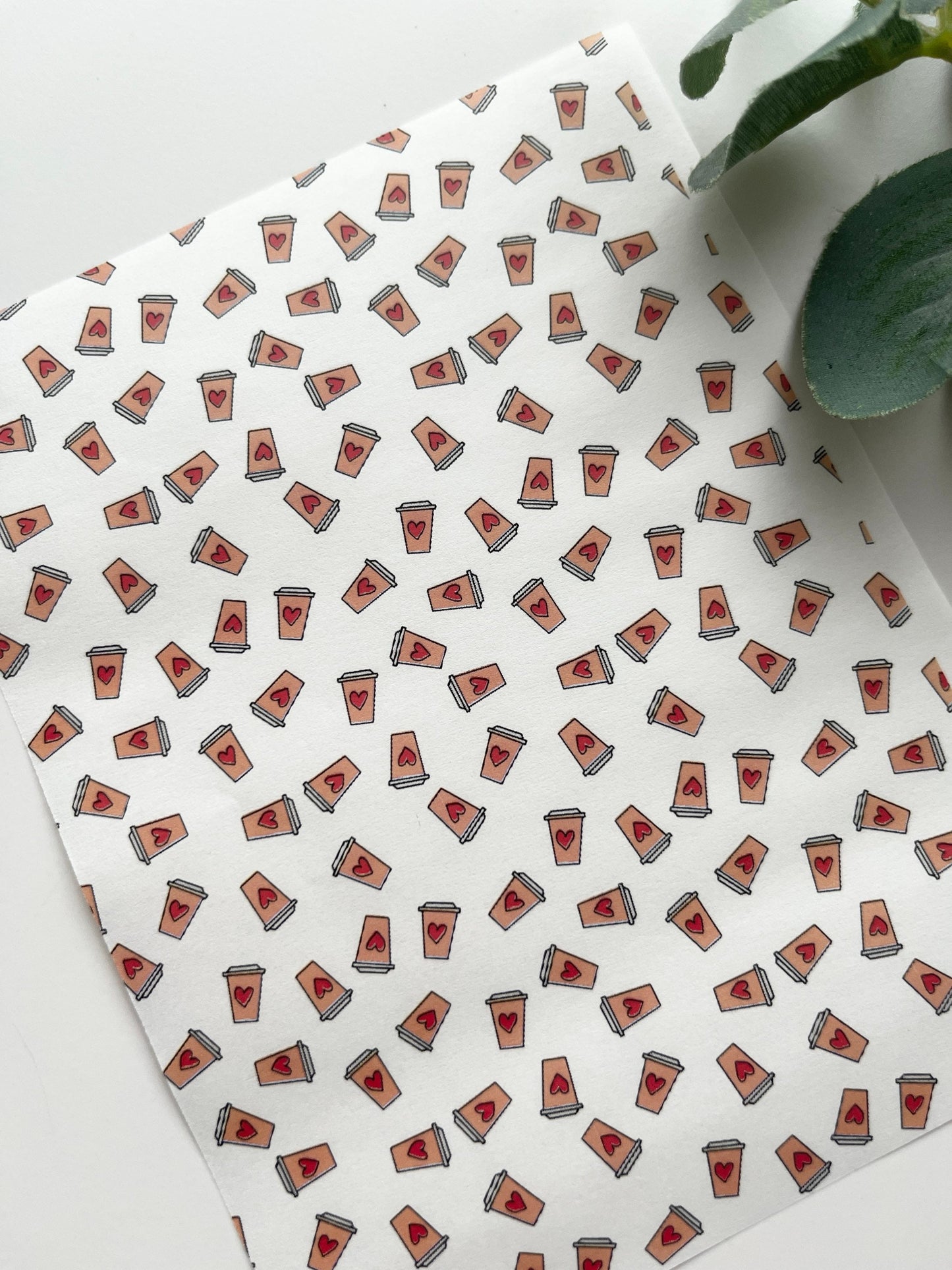 Takeaway Heart Cups Transfer Paper