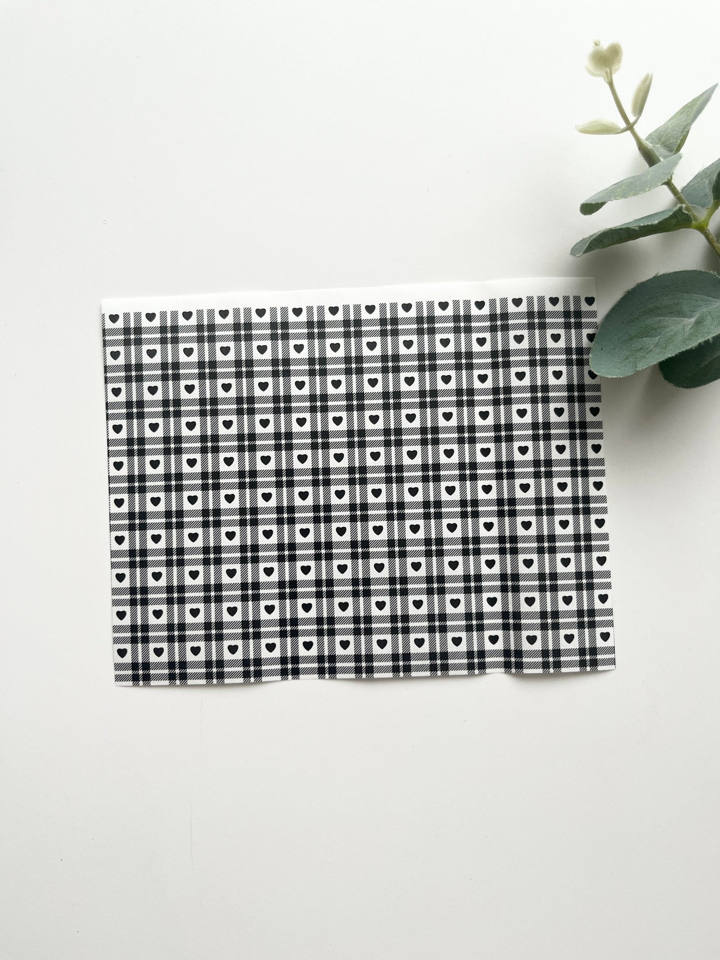 Heart Gingham Transfer Paper
