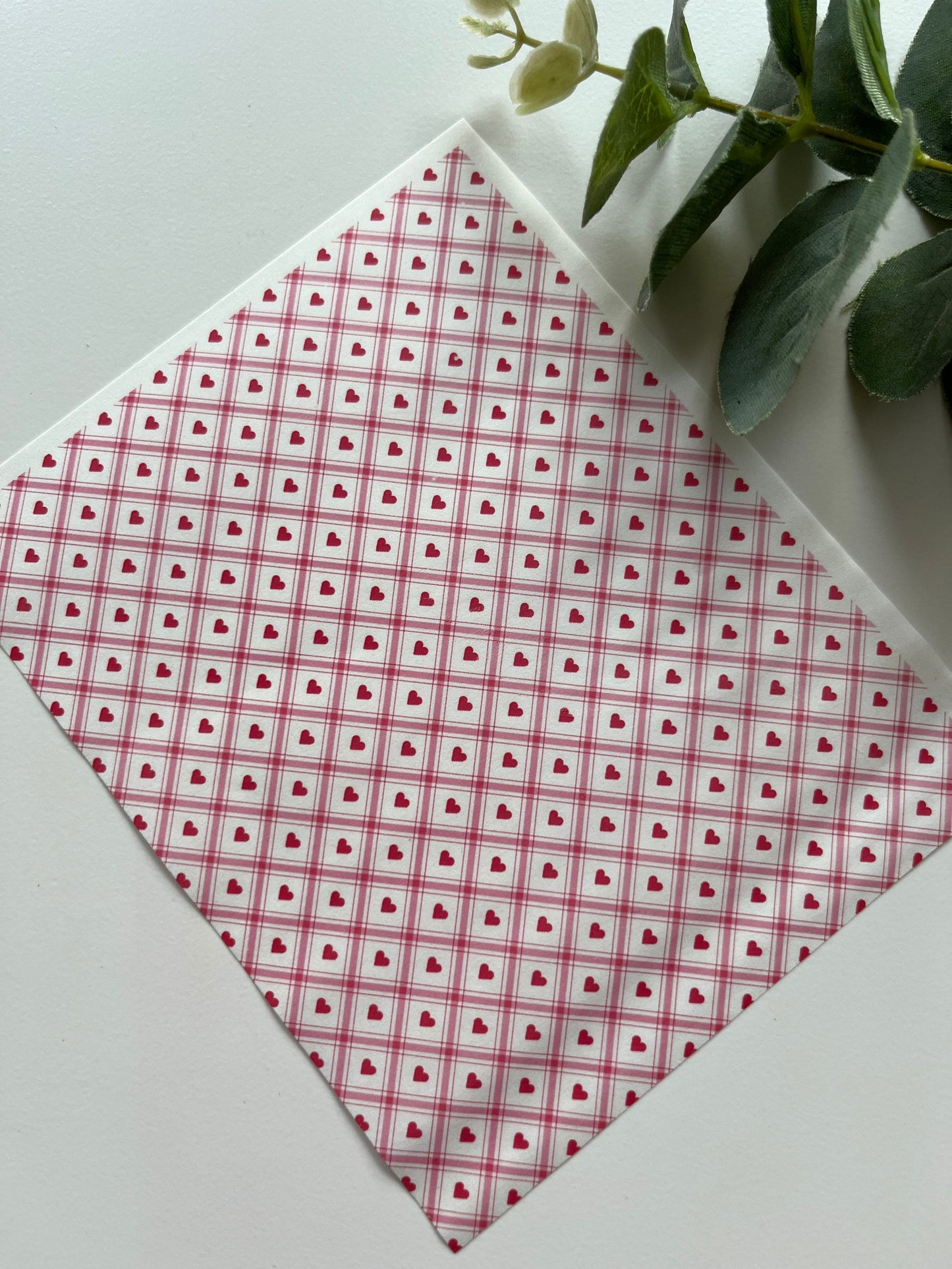 Papier transfert d'image coeurs vichy roses