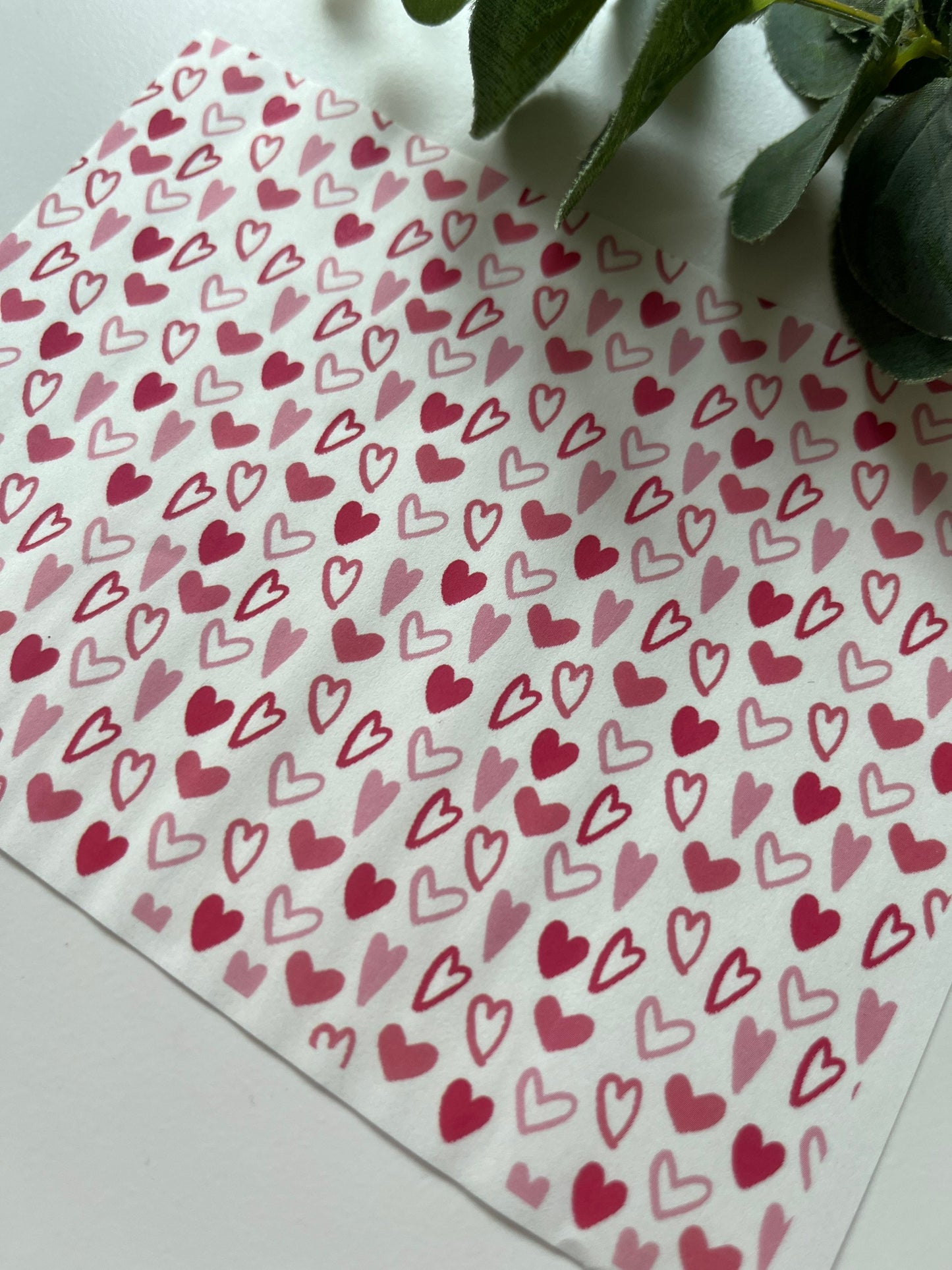 Papier de transfert d'image de coeurs biologiques