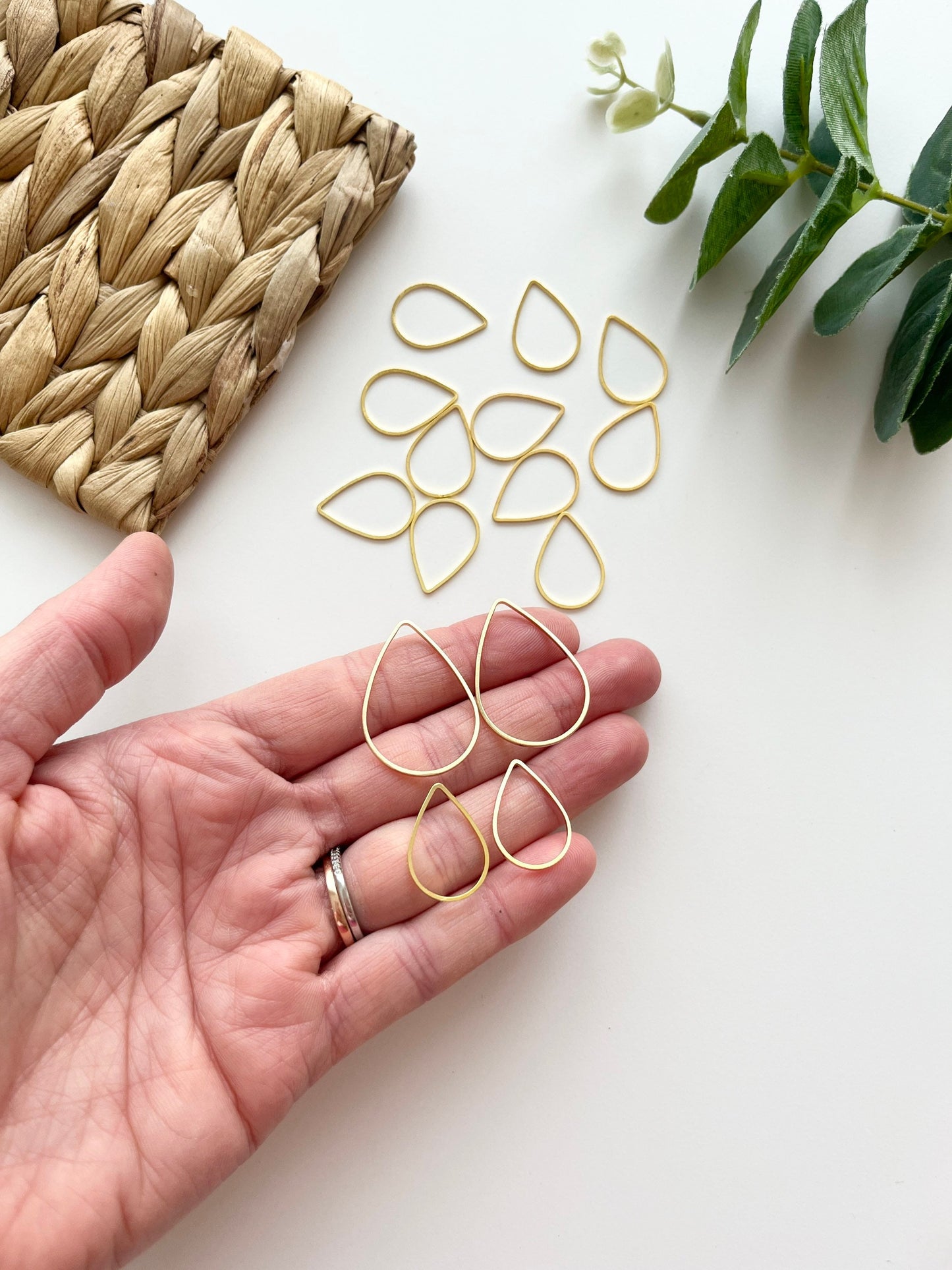 Teardrop Brass Charms
