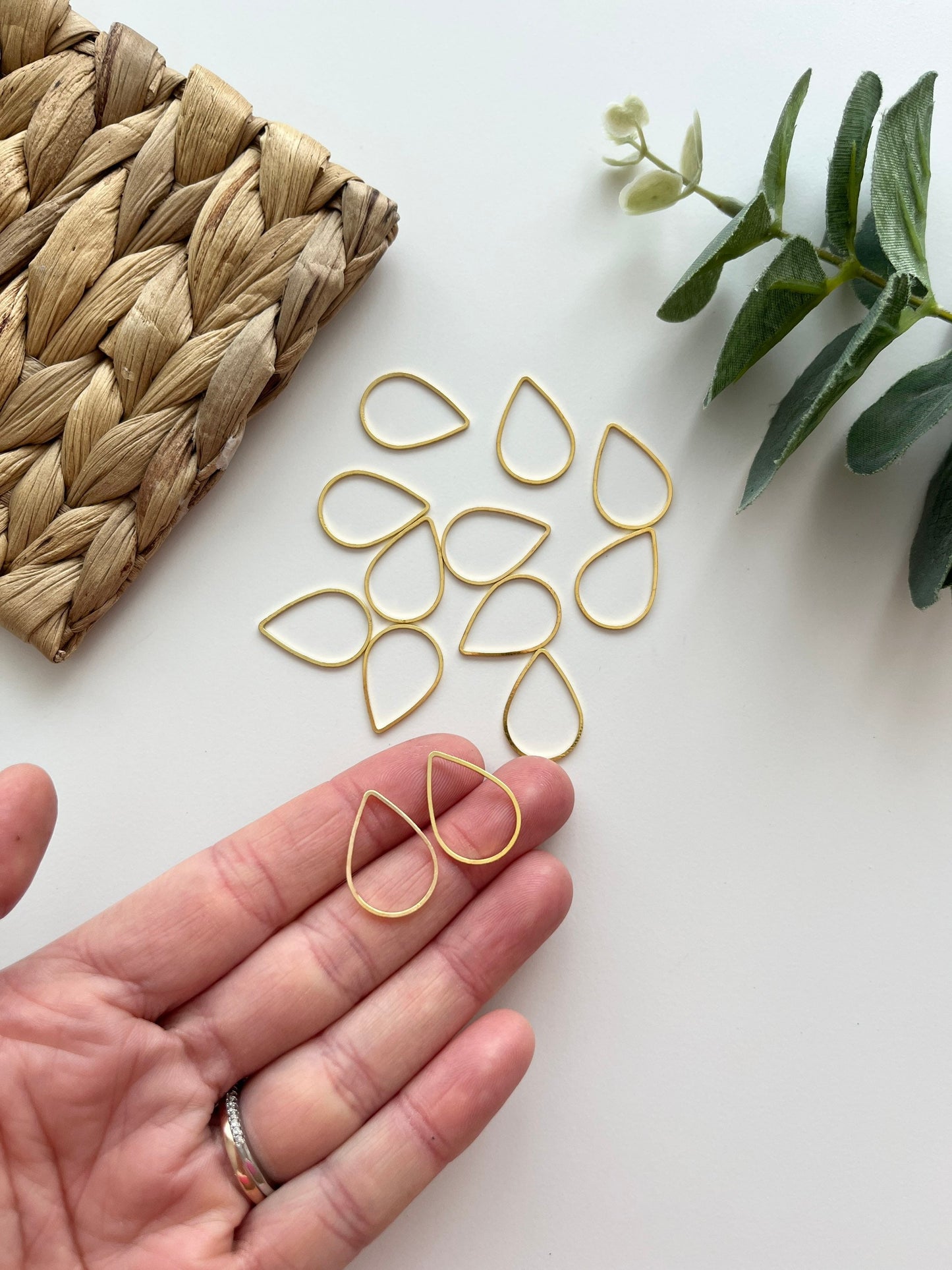 Teardrop Brass Charms