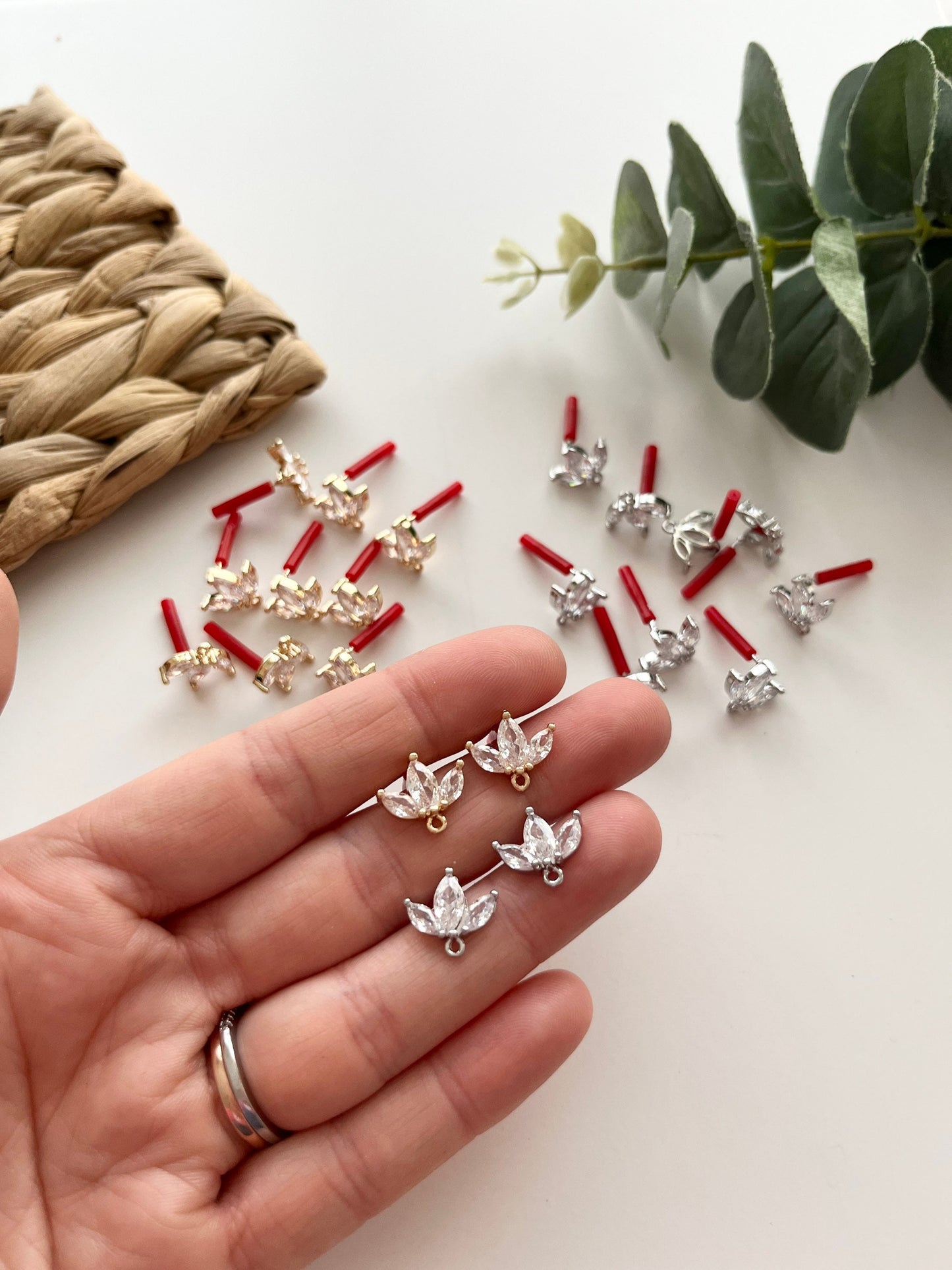 Triple Flower Gold & Silver Studs