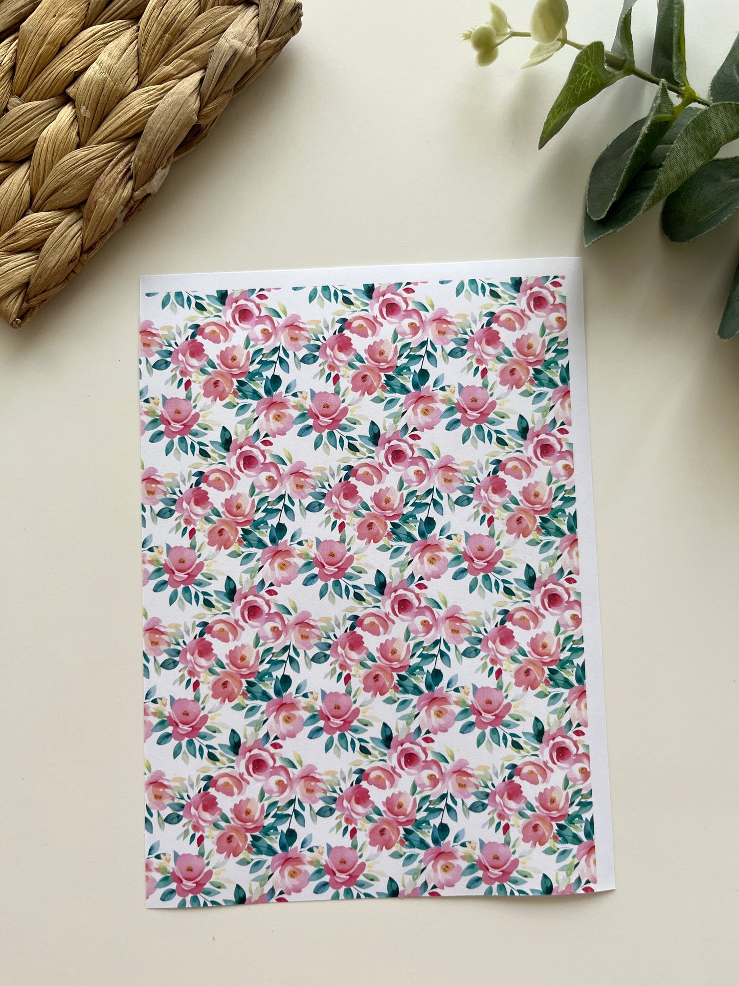 Pink Roses Image Transfer Paper