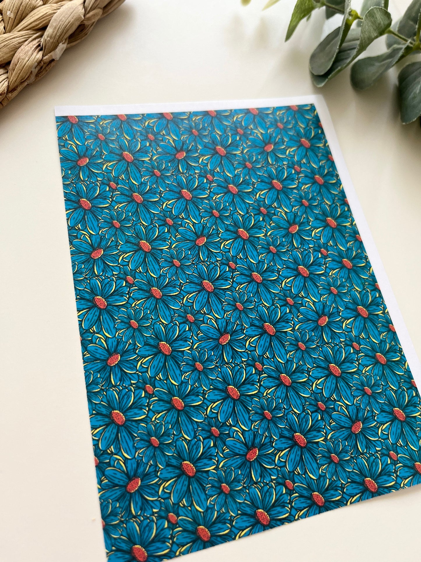 Papier de transfert d’image de marguerites bleues
