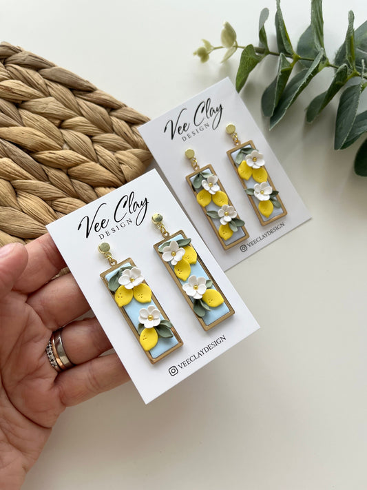 Lemon Polymer Clay Earrings