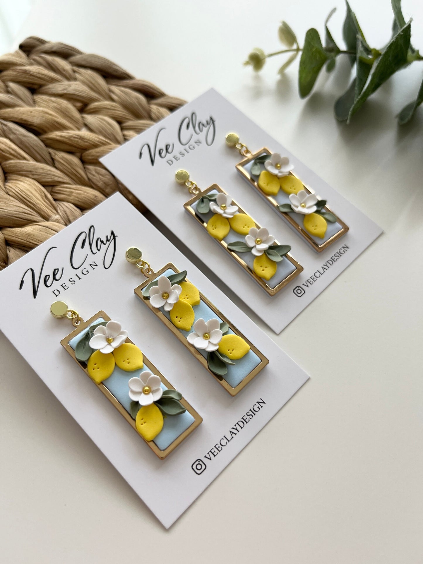 Lemon Polymer Clay Earrings