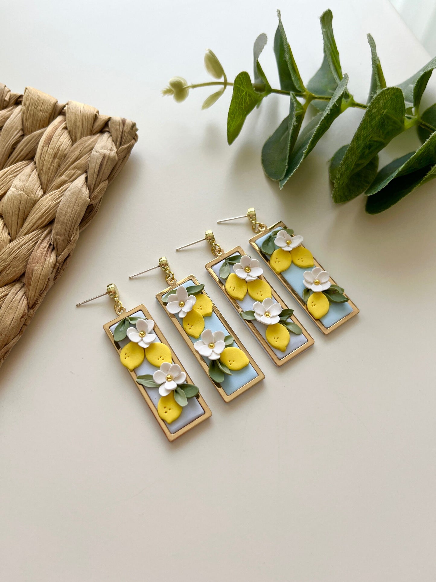 Lemon Polymer Clay Earrings