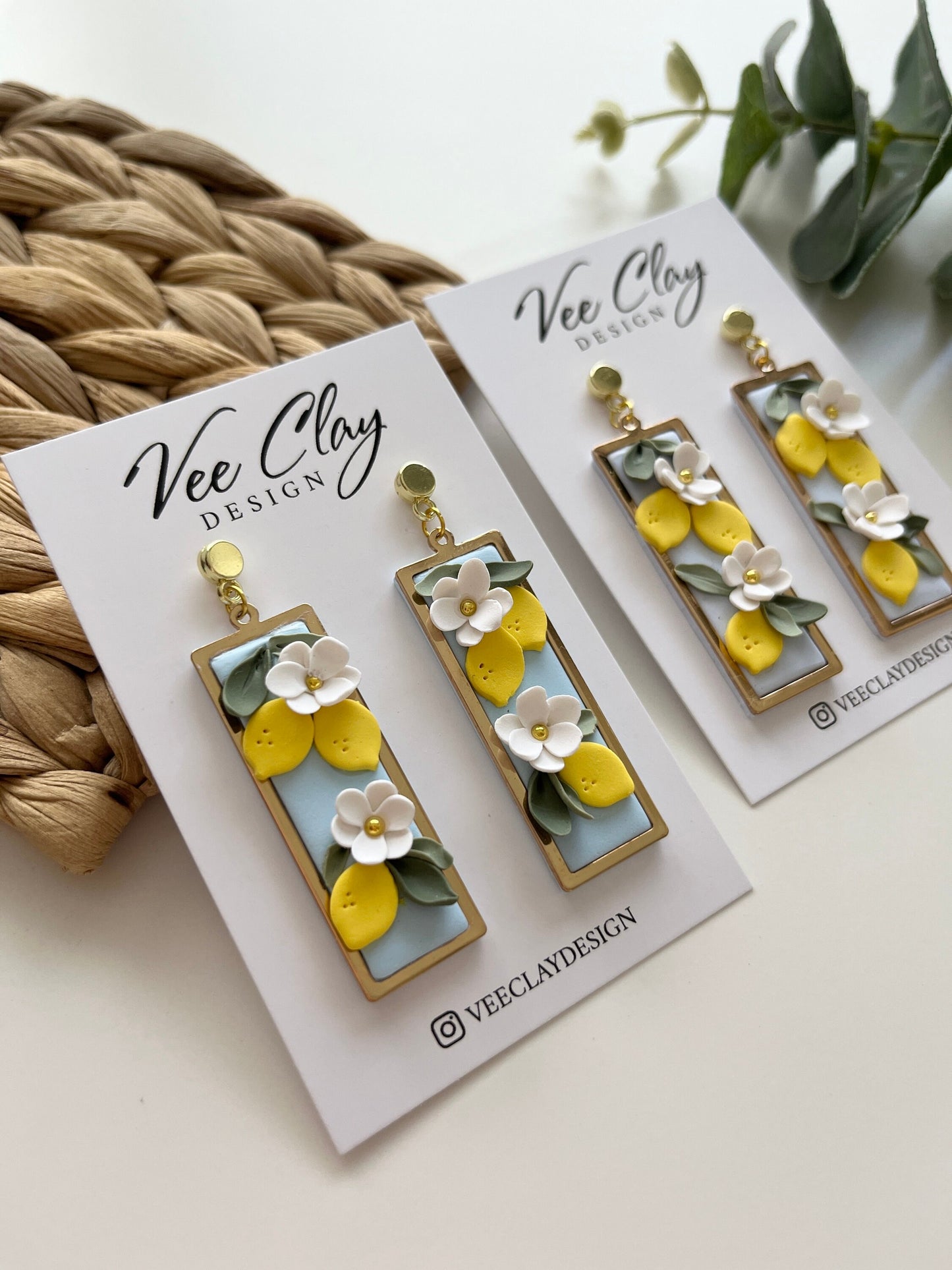 Lemon Polymer Clay Earrings