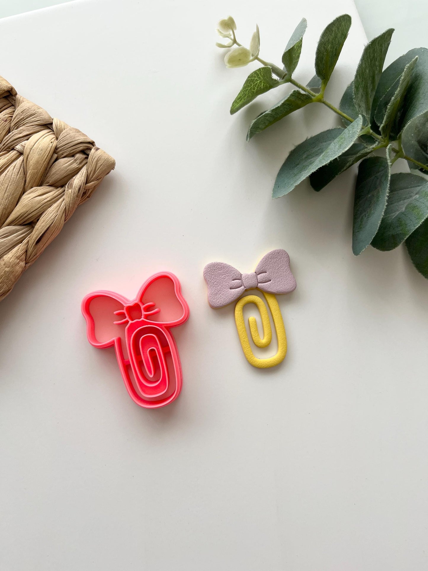 Back to School Bookmarks- Apple & Bowtie Polymer Clay Cutter