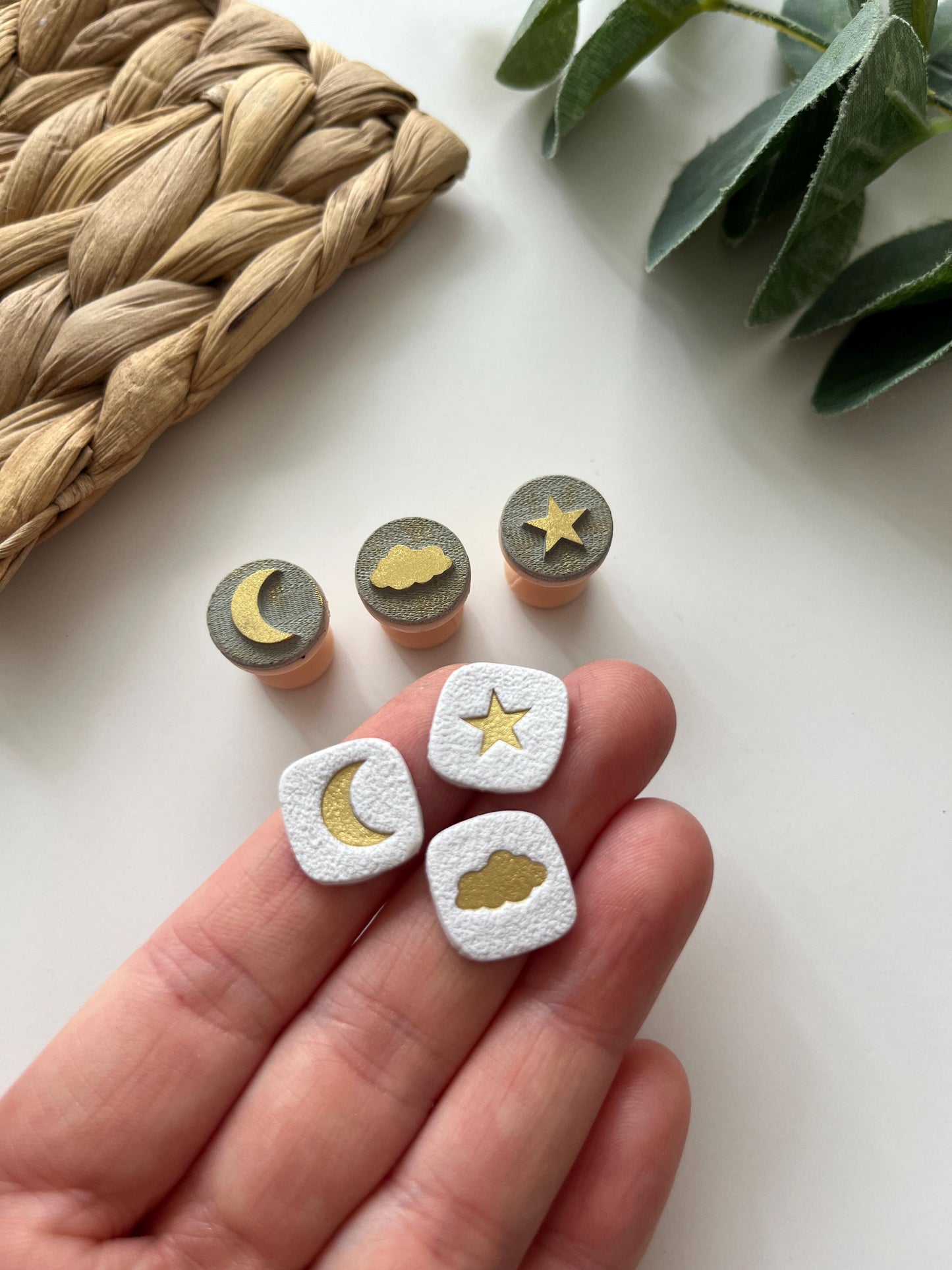 Mini Stamps Moon, Star & Cloud