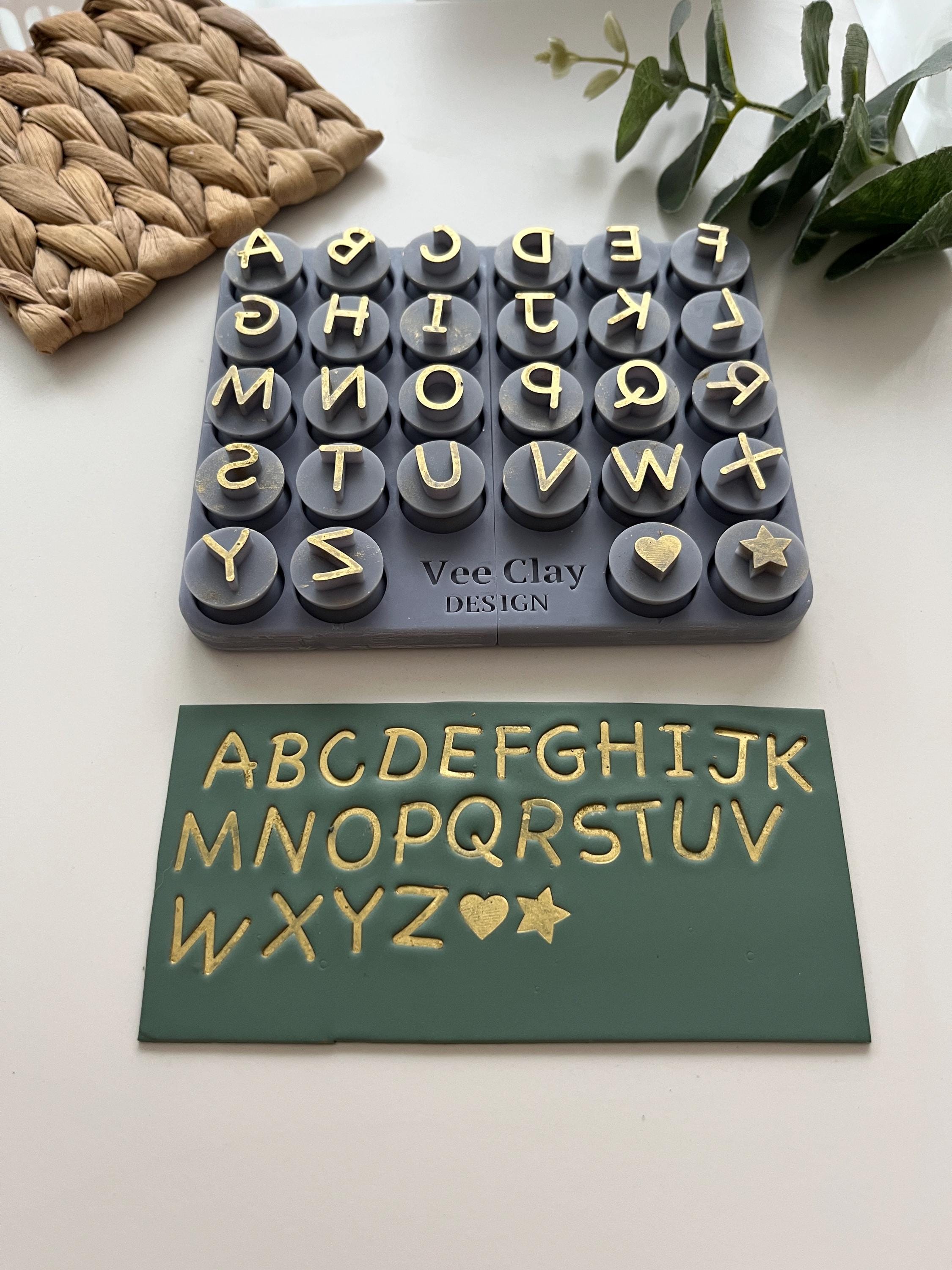 Vee Font Design Alphabet Stamps FUN FONT / Polymer Clay Cutters / Micro Cutters / Earr ...