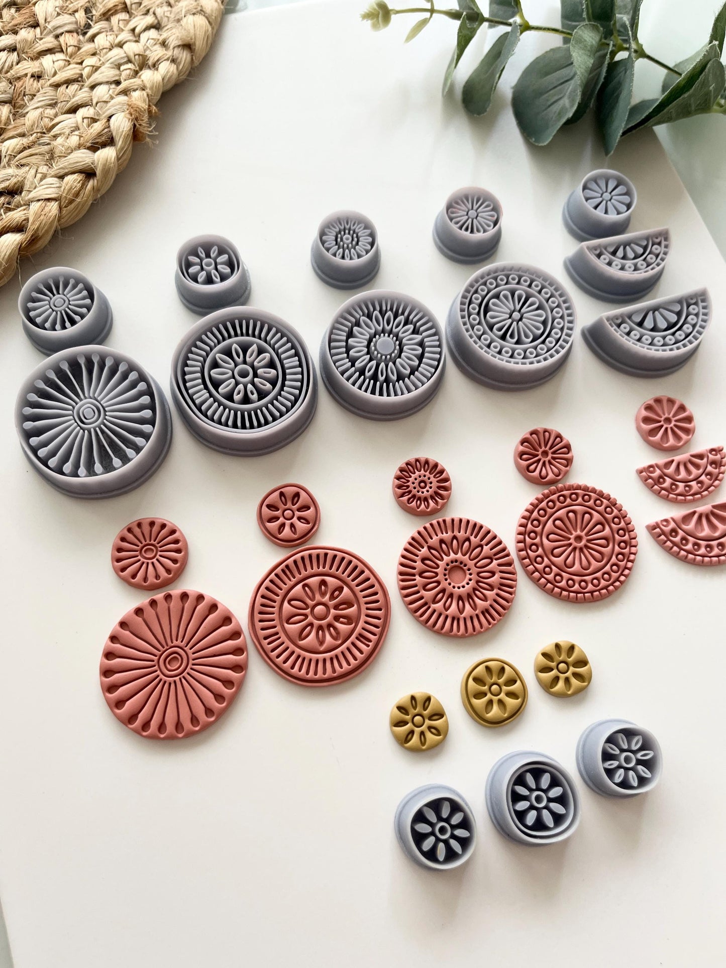 Organic Bundle of 5 Sets PLUS 3 Studs - Polymer Clay Cutters