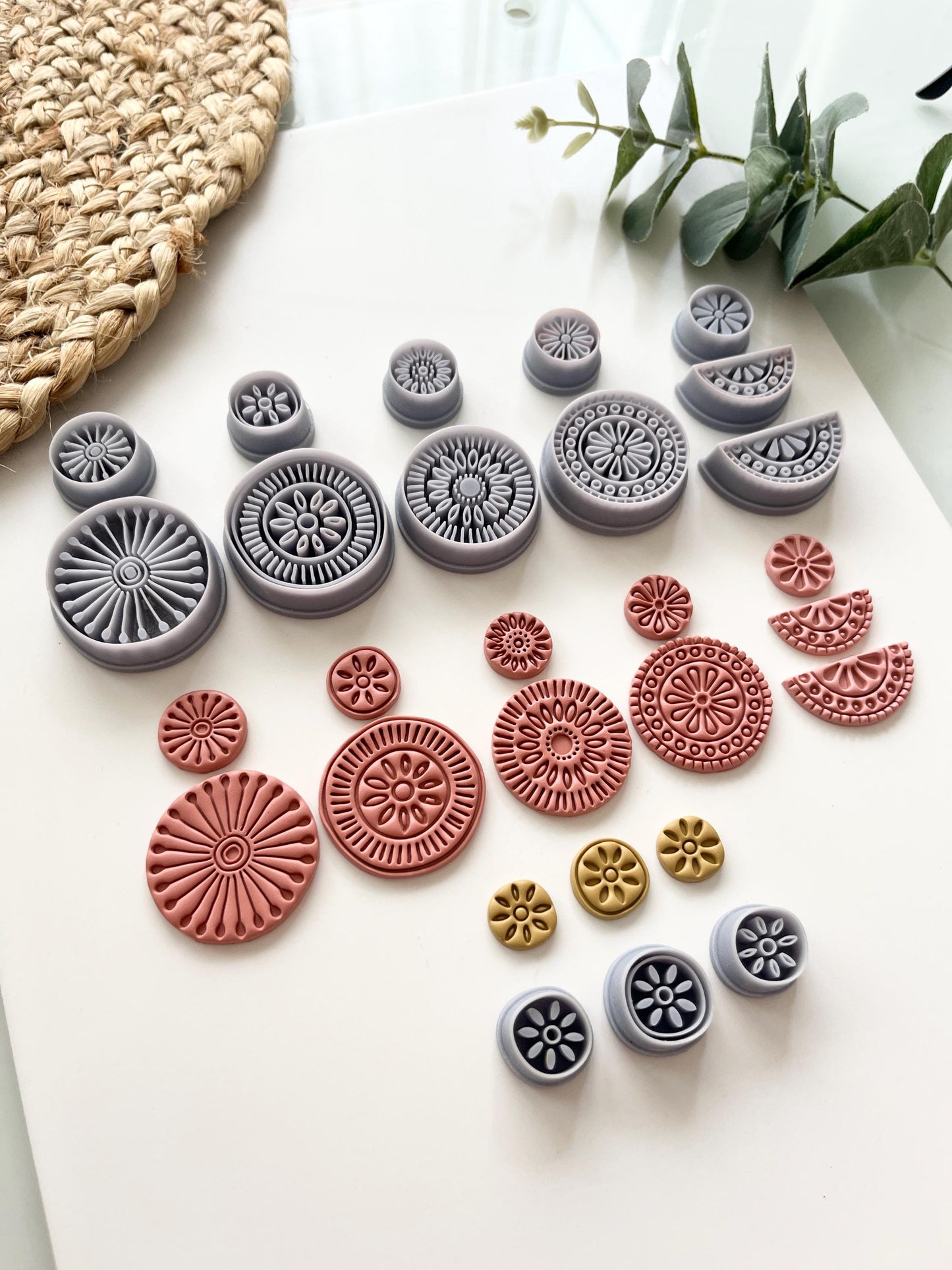 Organic Bundle of 5 Sets PLUS 3 Studs - Polymer Clay Cutters