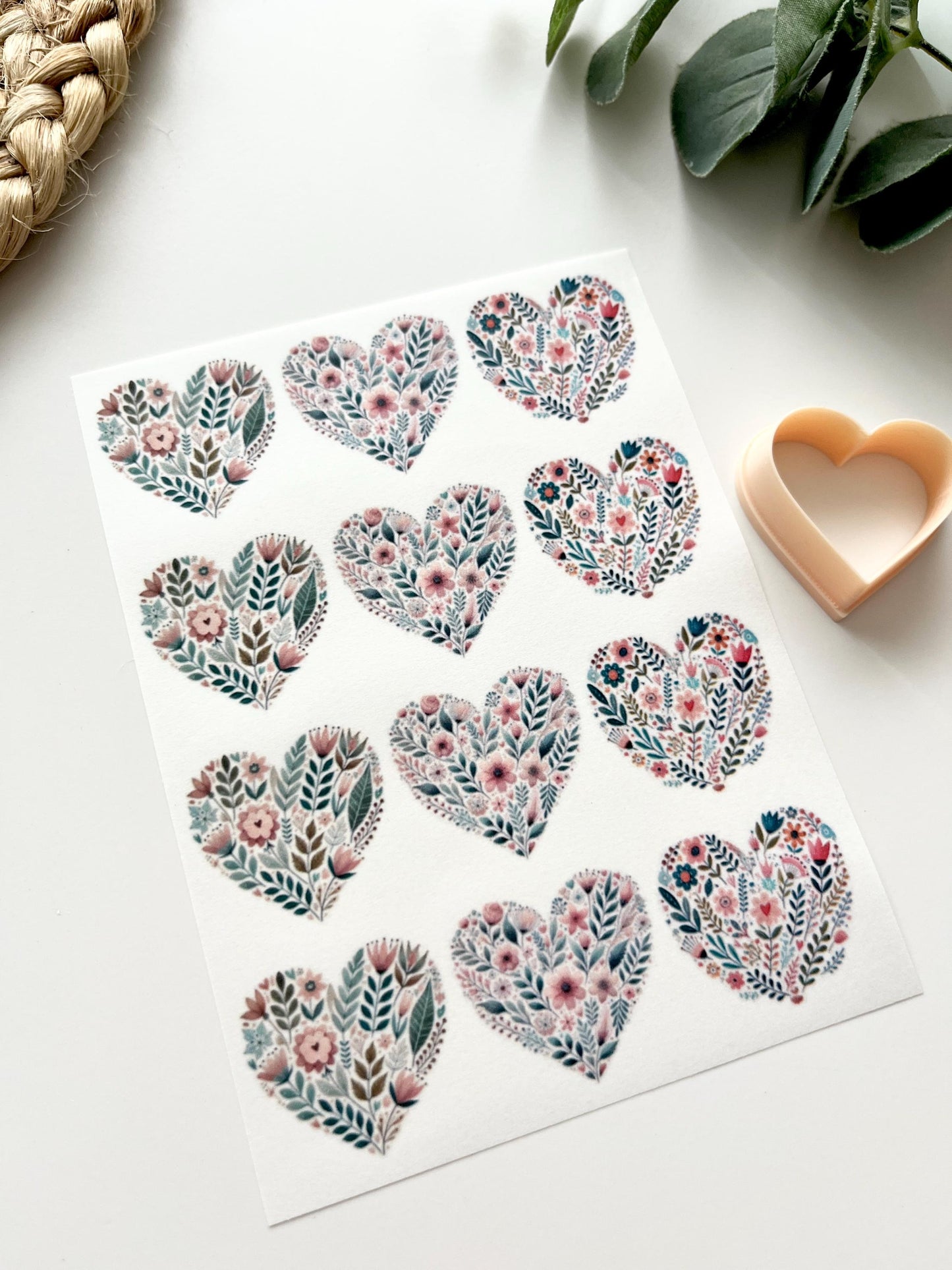 Floral Heart Transfer Paper + Cutter