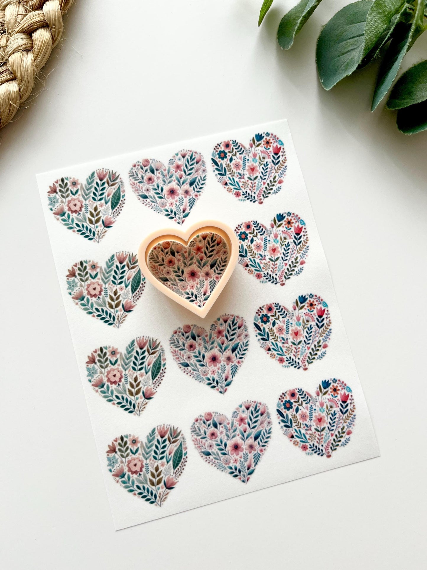 Floral Heart Transfer Paper + Cutter