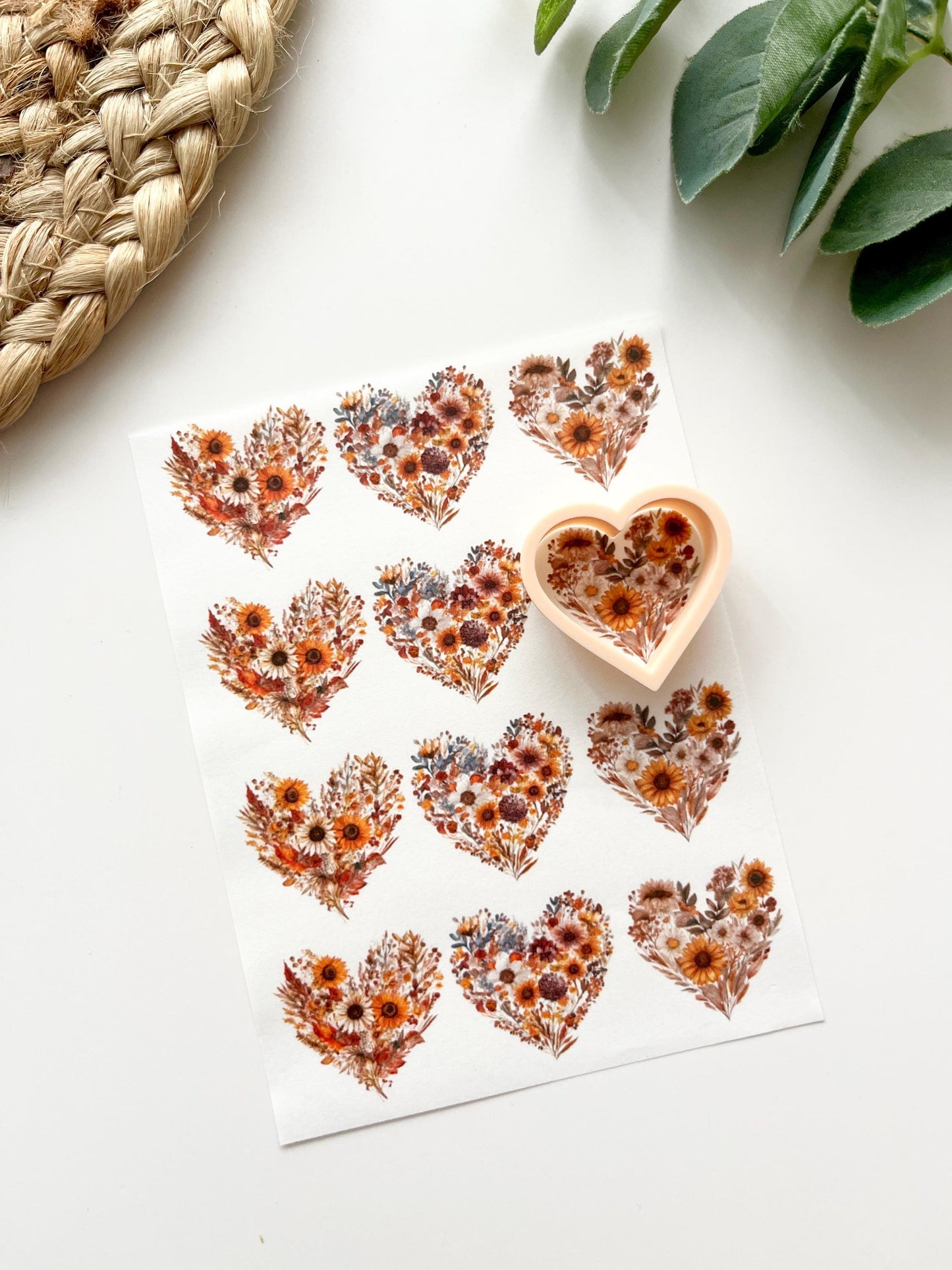 Autumn Hearts Transfer Papers + Cutter