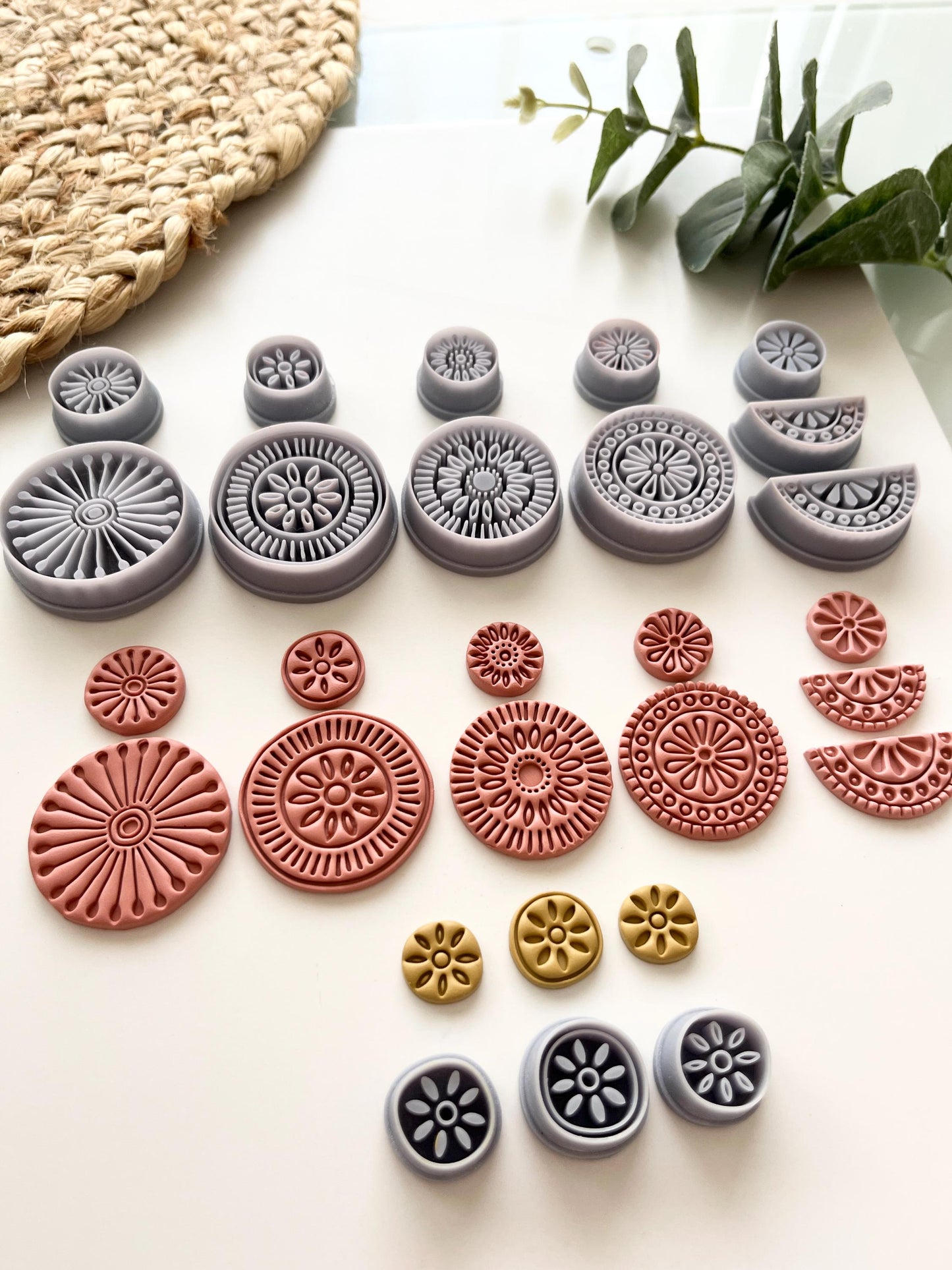 Organic Bundle of 5 Sets PLUS 3 Studs - Polymer Clay Cutters