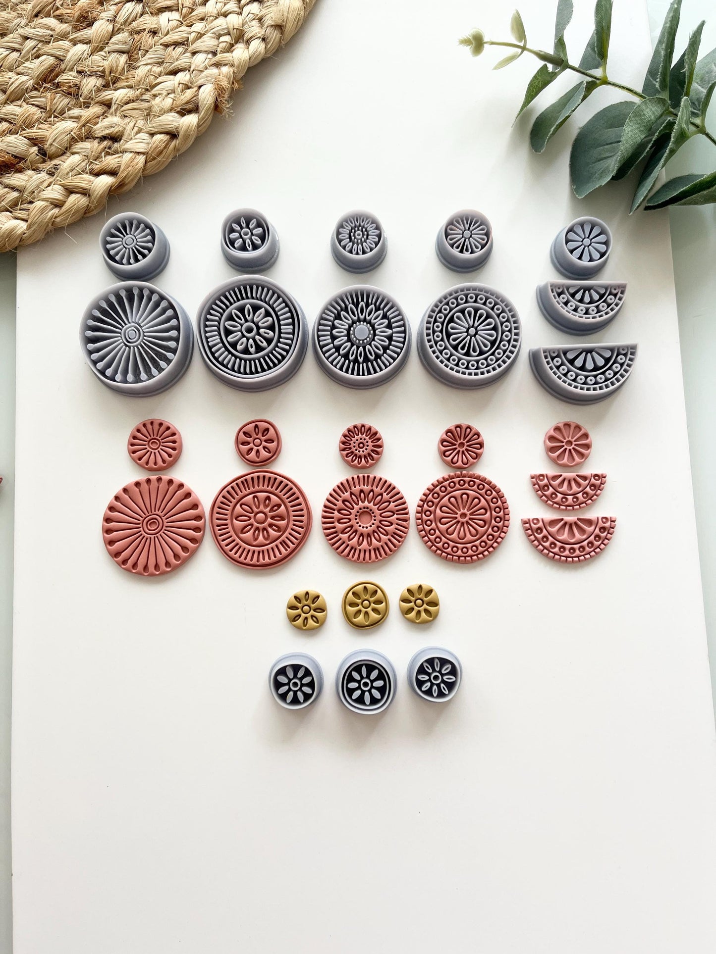 Organic Bundle of 5 Sets PLUS 3 Studs - Polymer Clay Cutters