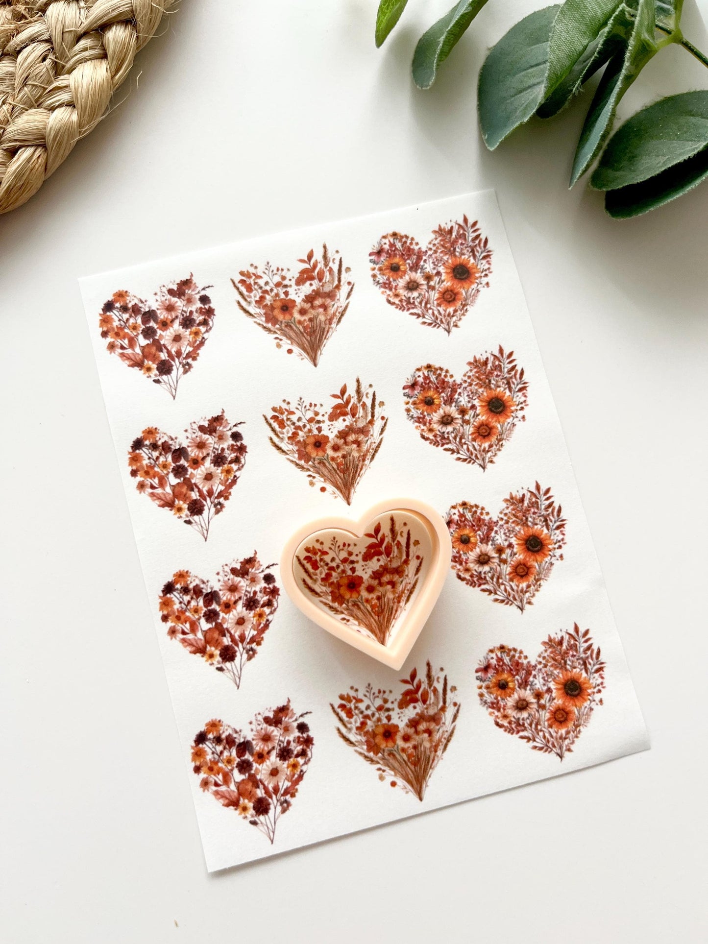 Autumn Hearts Transfer Papers + Cutter